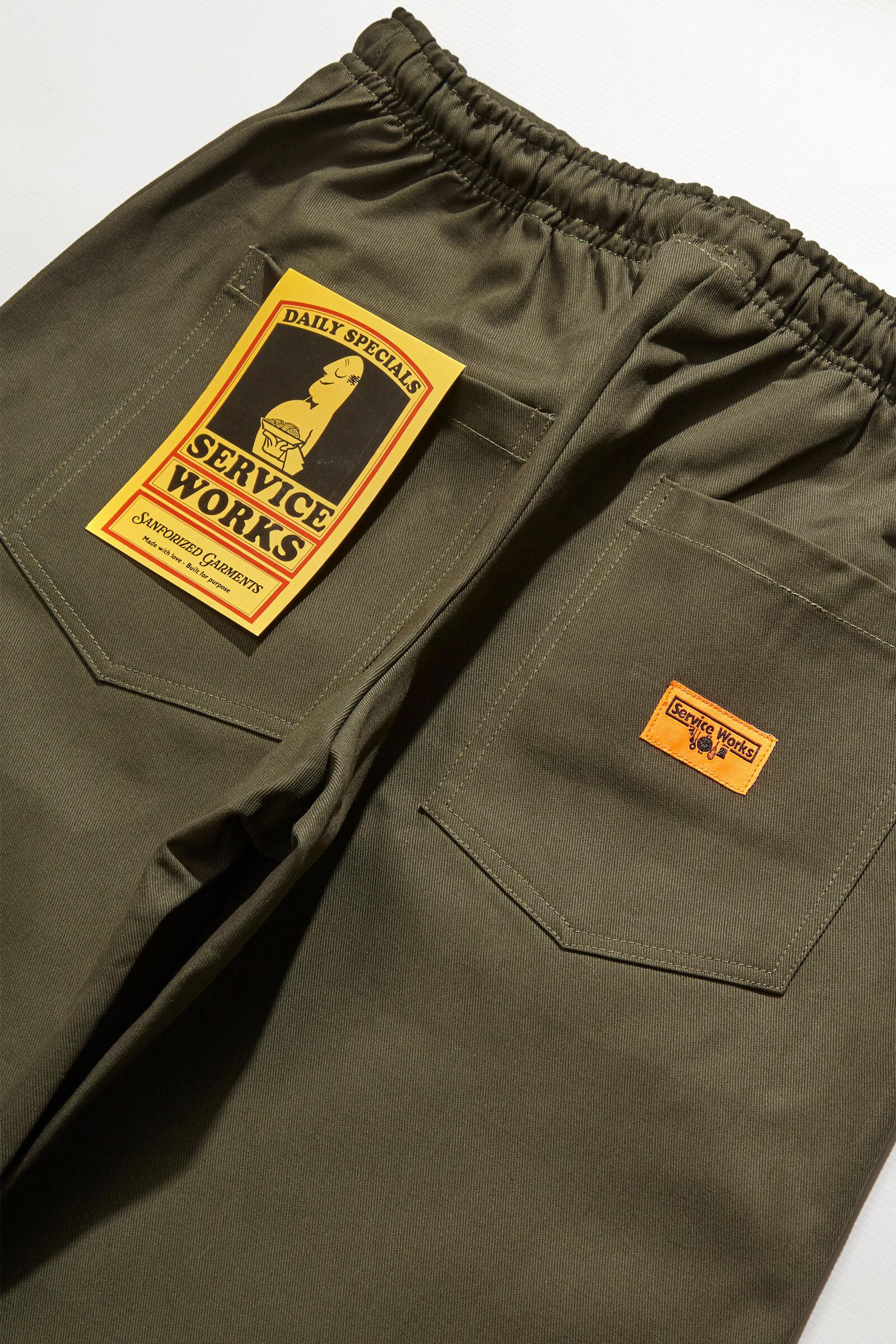 Olive denim chef pants 2