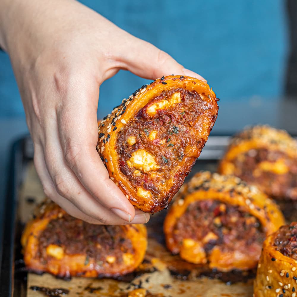 Harissa Lamb Sausage Rolls