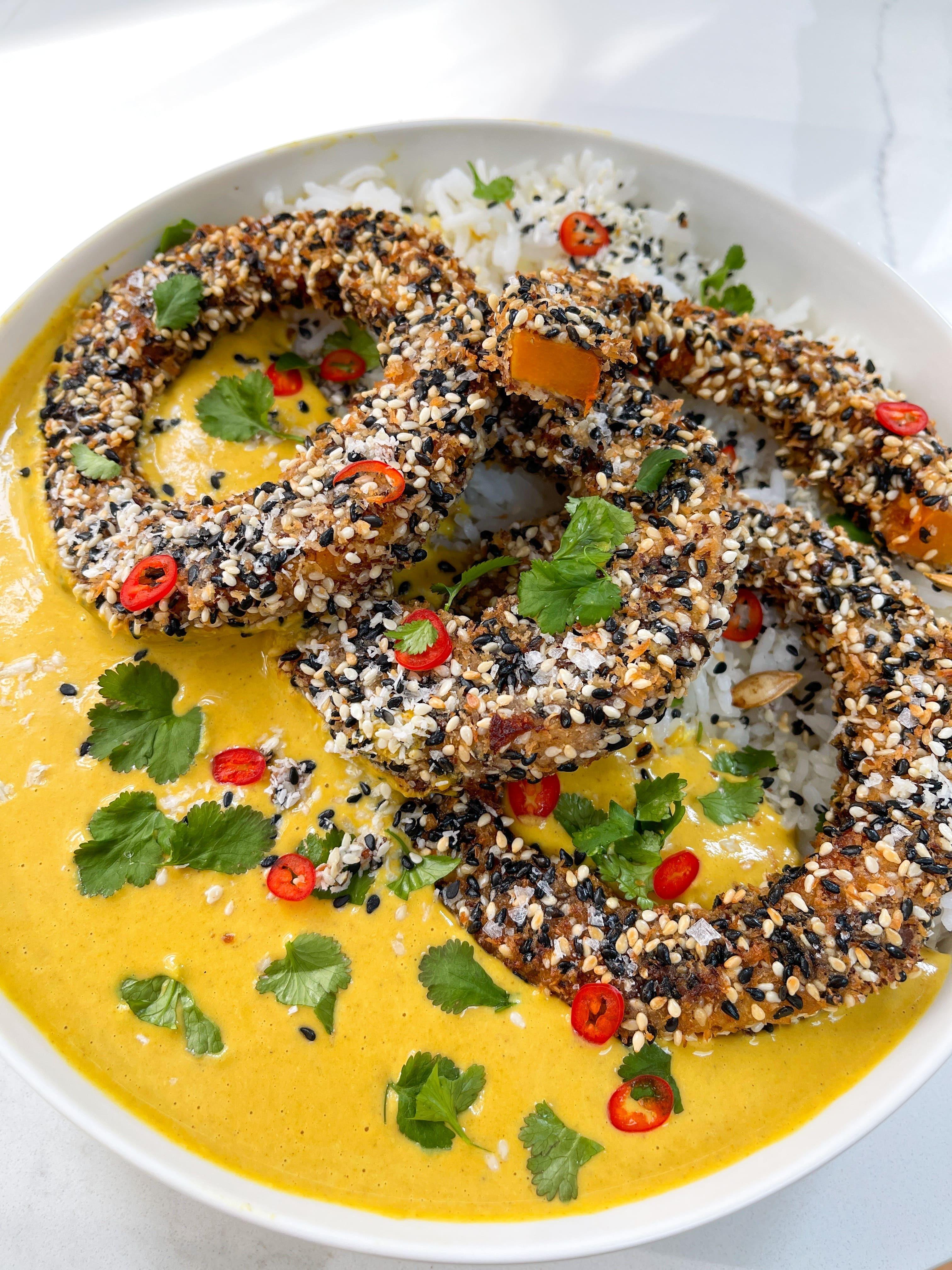 Butternut Squash Curry With Coconut Rings