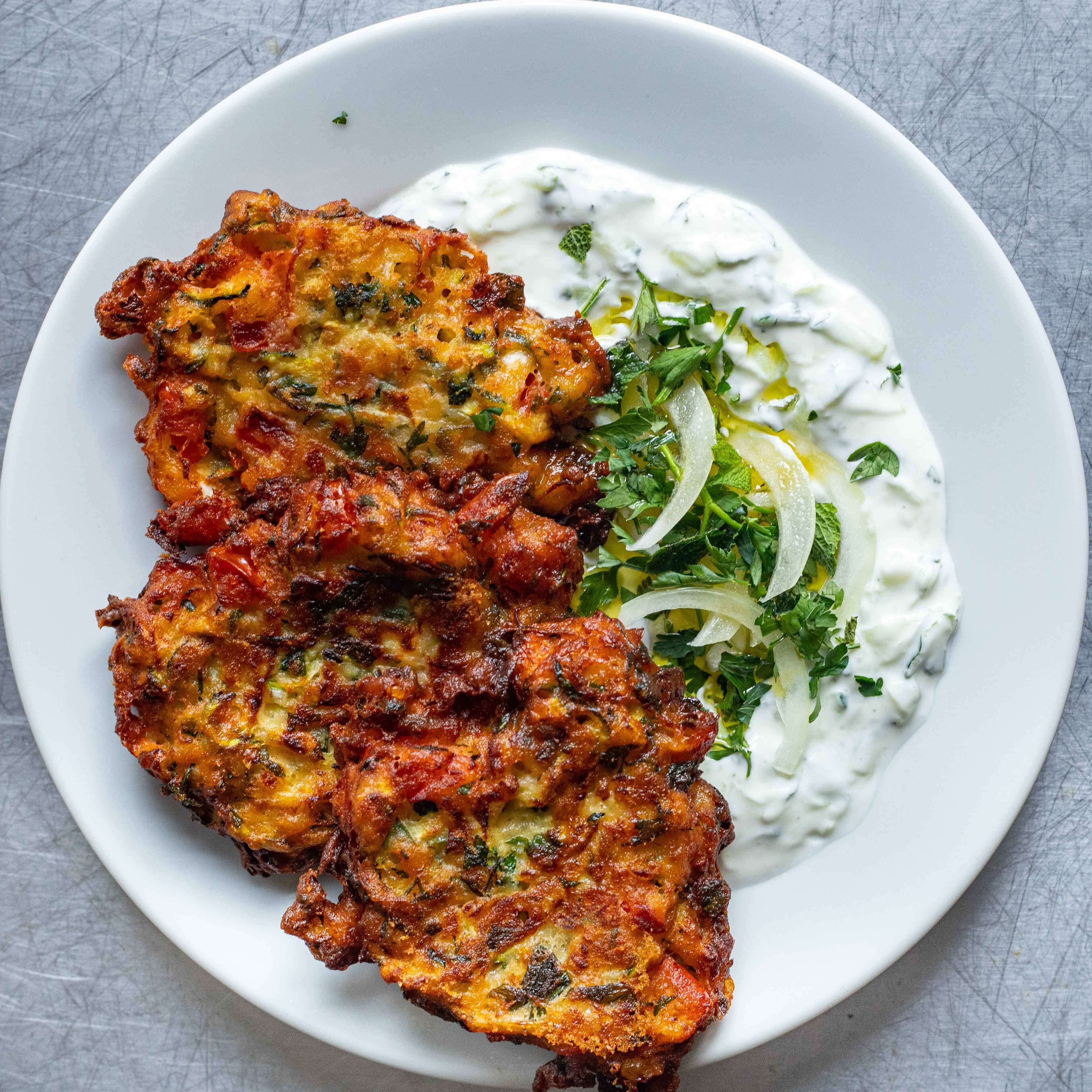 Greek Style Tomato Feta Fritters