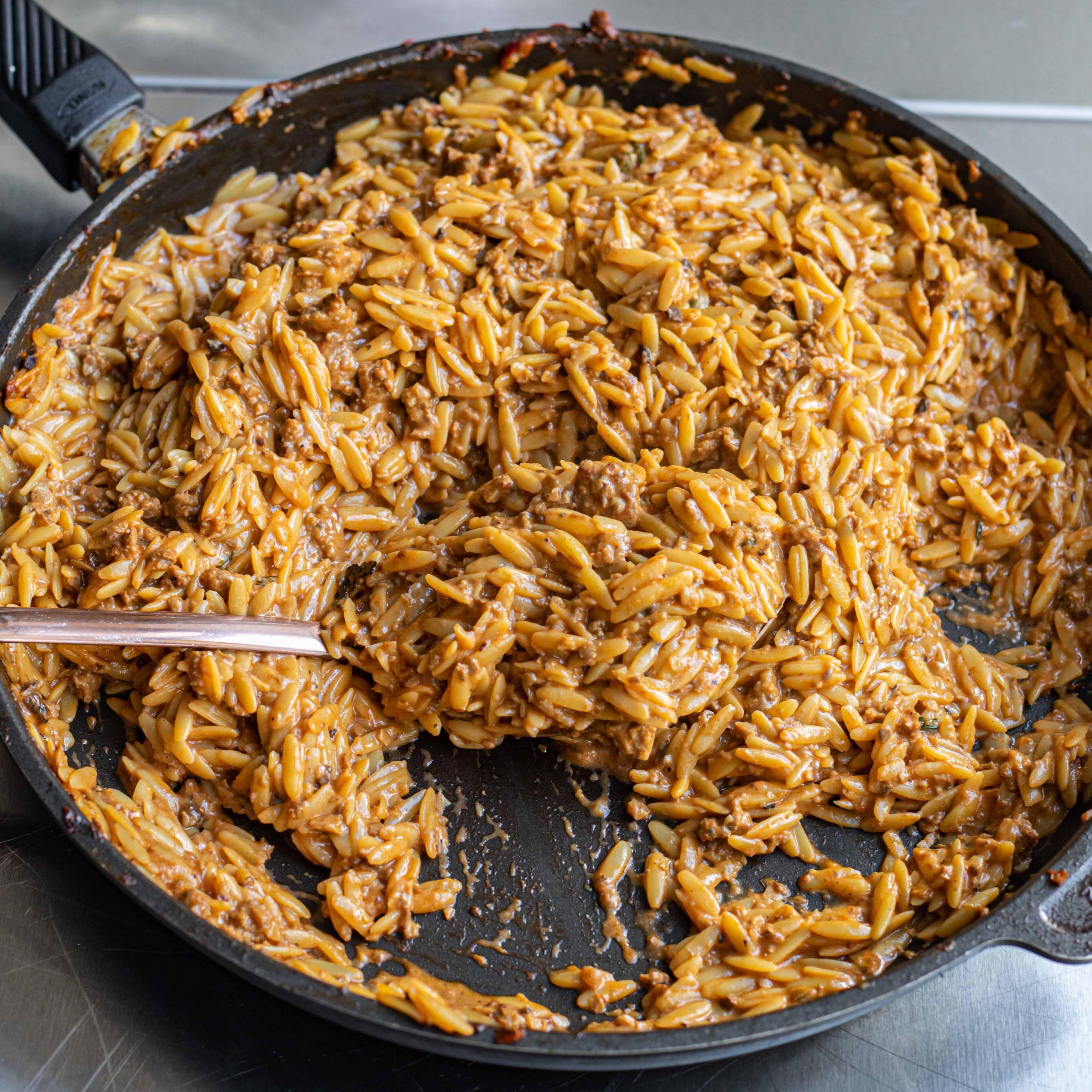 Sausage Mushroom Orzo