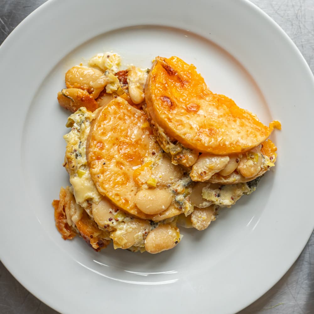 Cheesy Butternut Squash Gratin