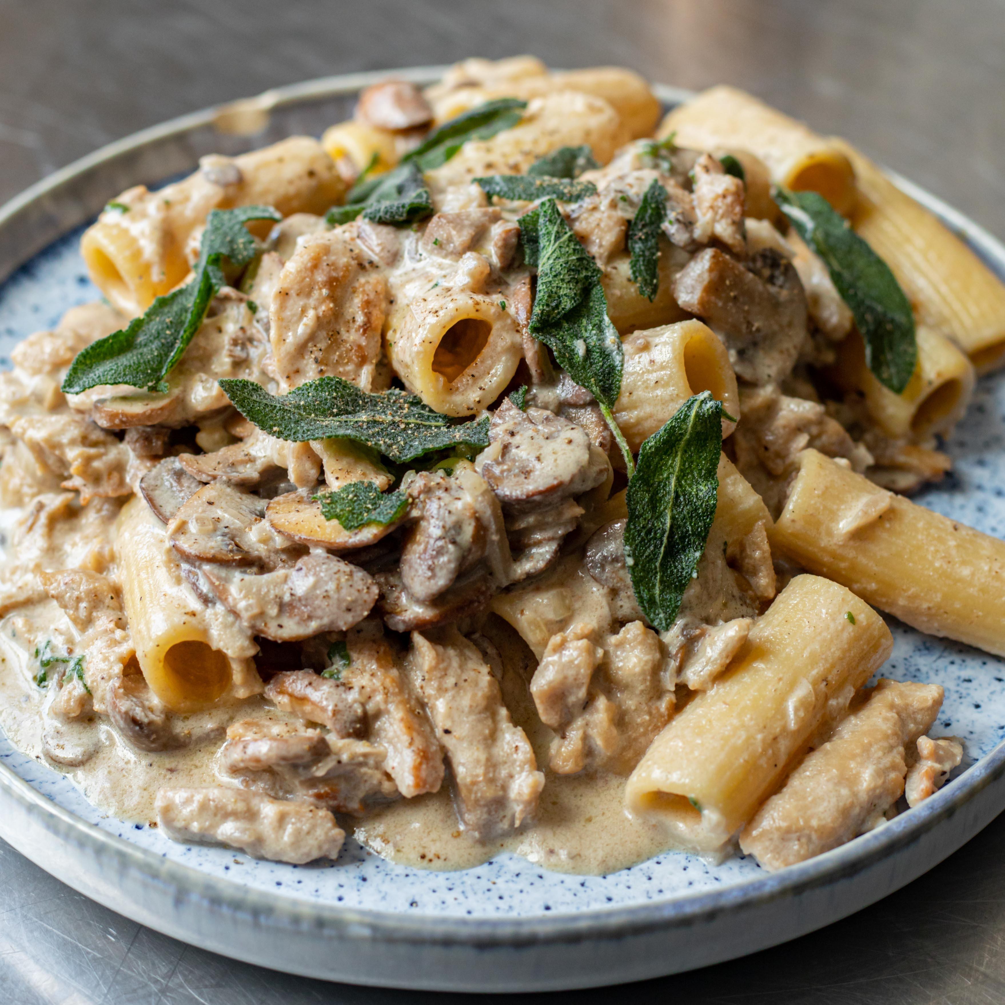 Creamy Mushroom No Chicken Pasta