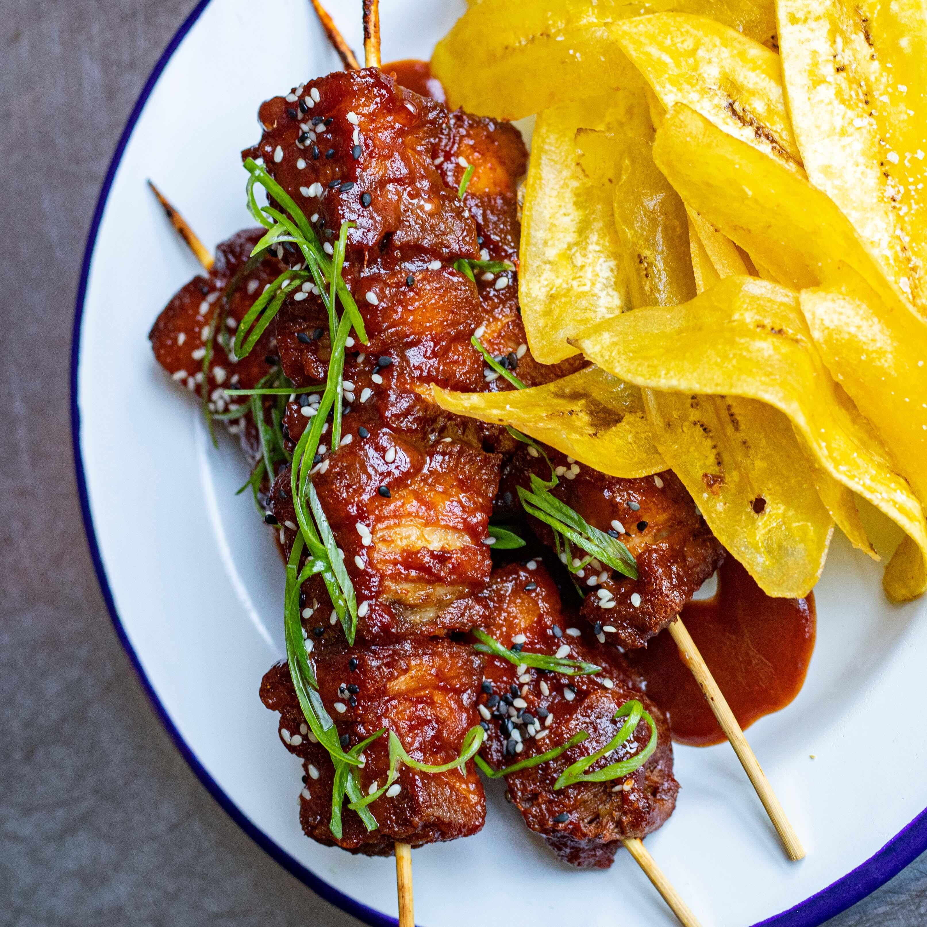 Sticky BBQ Pork Belly Skewers