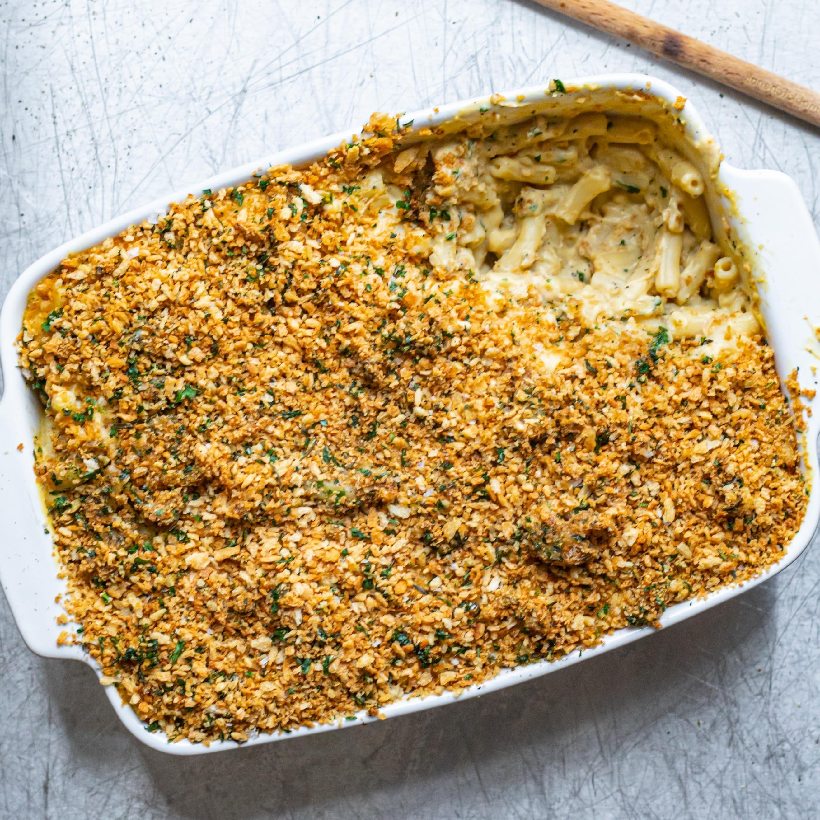 Cauliflower Cashew Macaroni Bake