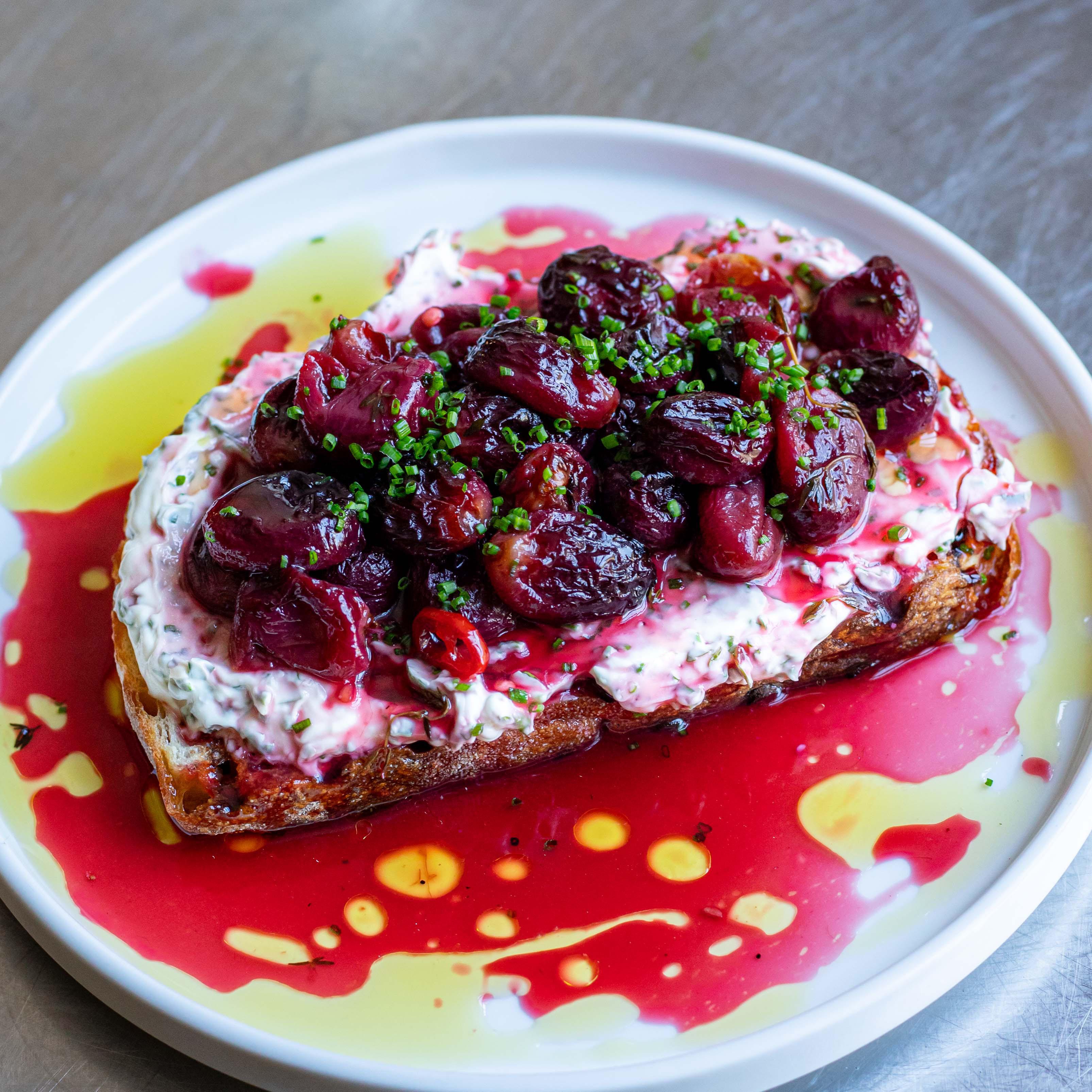 Roasted Grapes On Toast