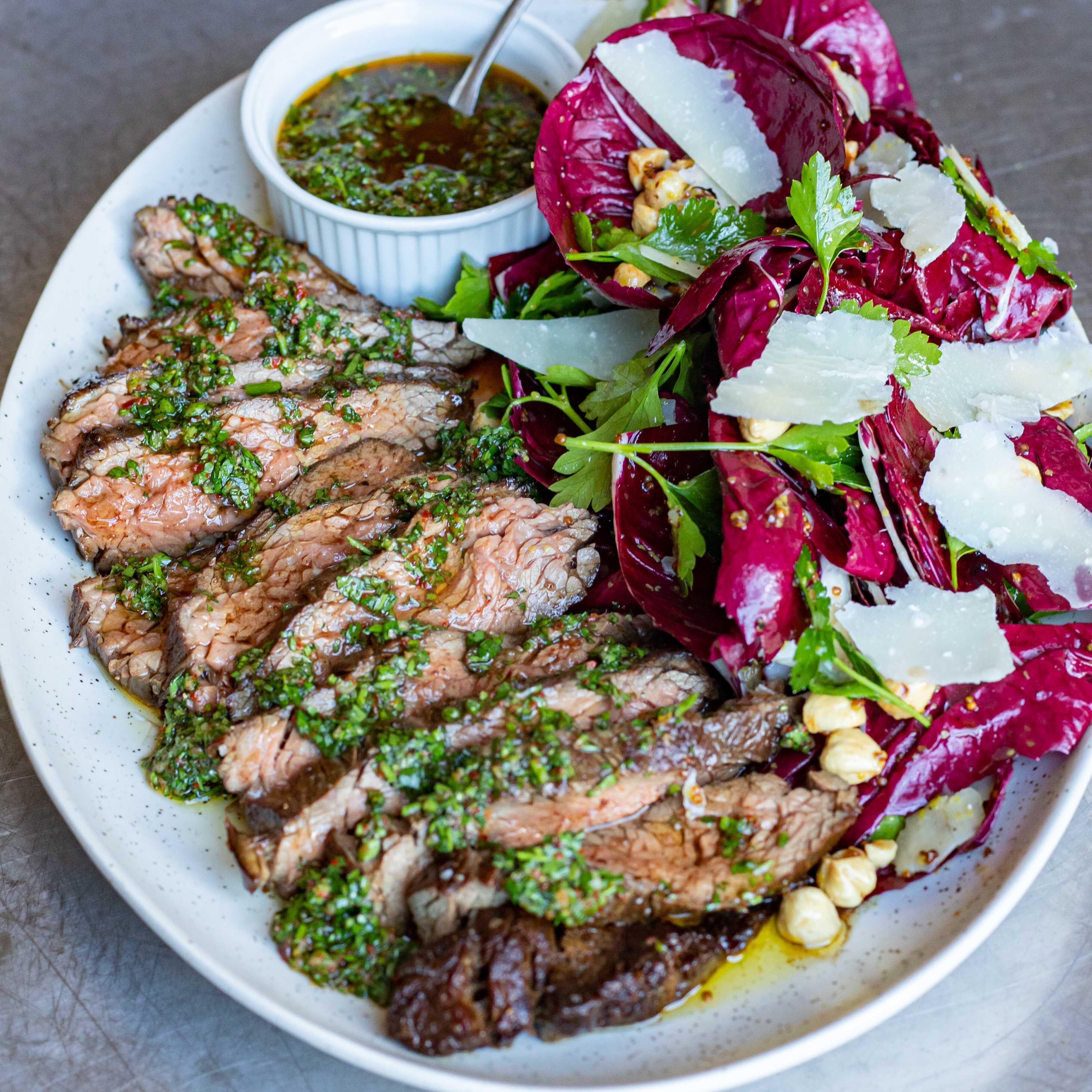 Steak with Gremolata and Radicchio