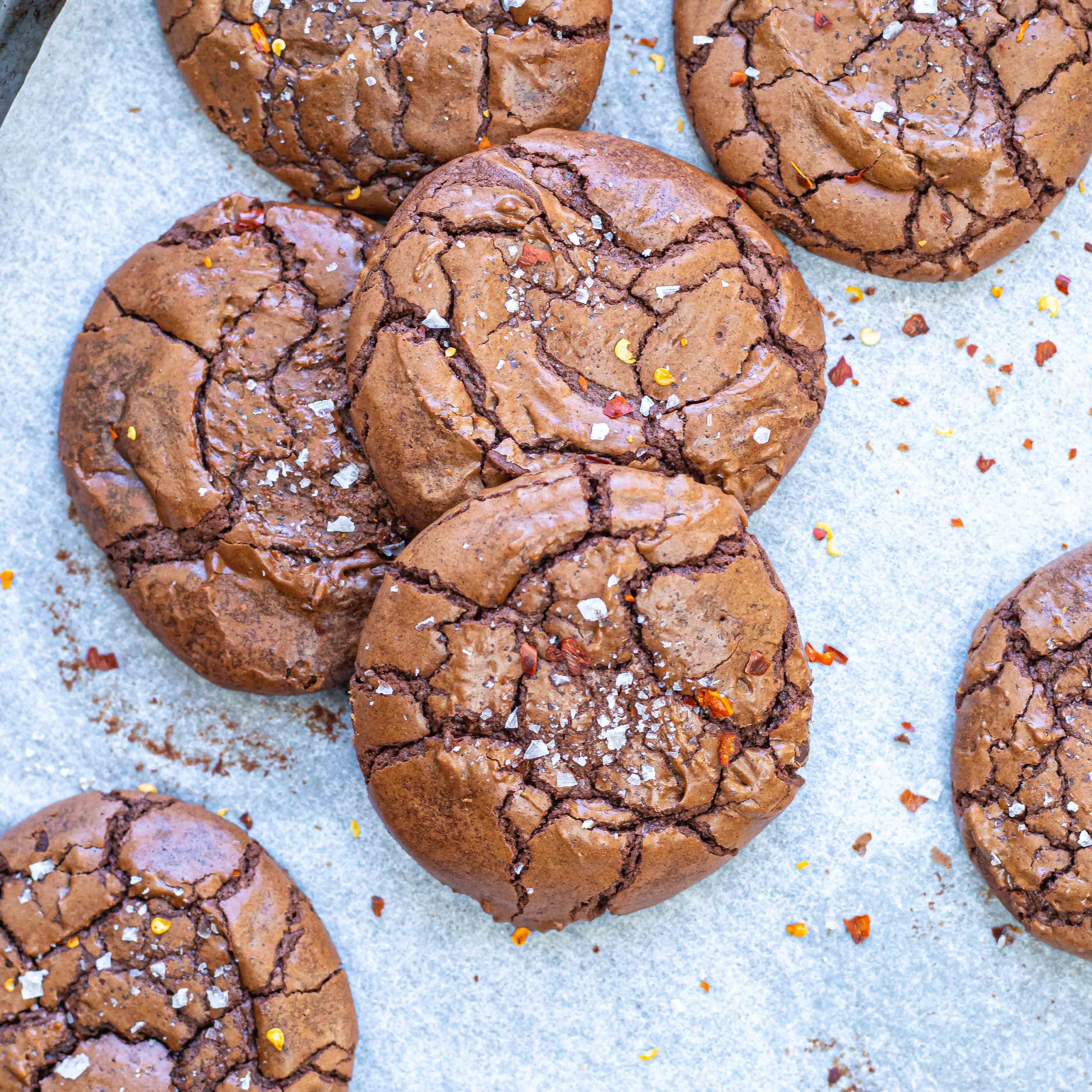 Chocolate Chilli Crinkle Cookies