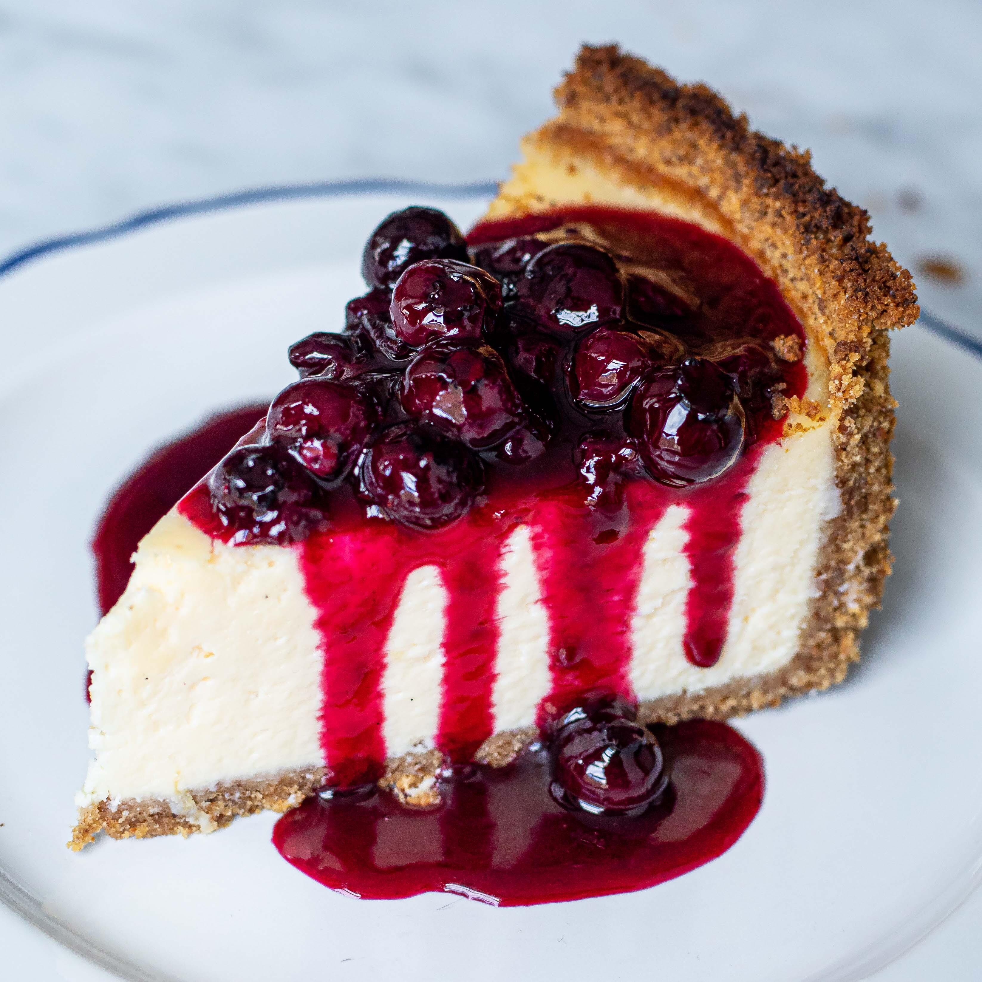 New York Cheesecake With Burst Blueberries