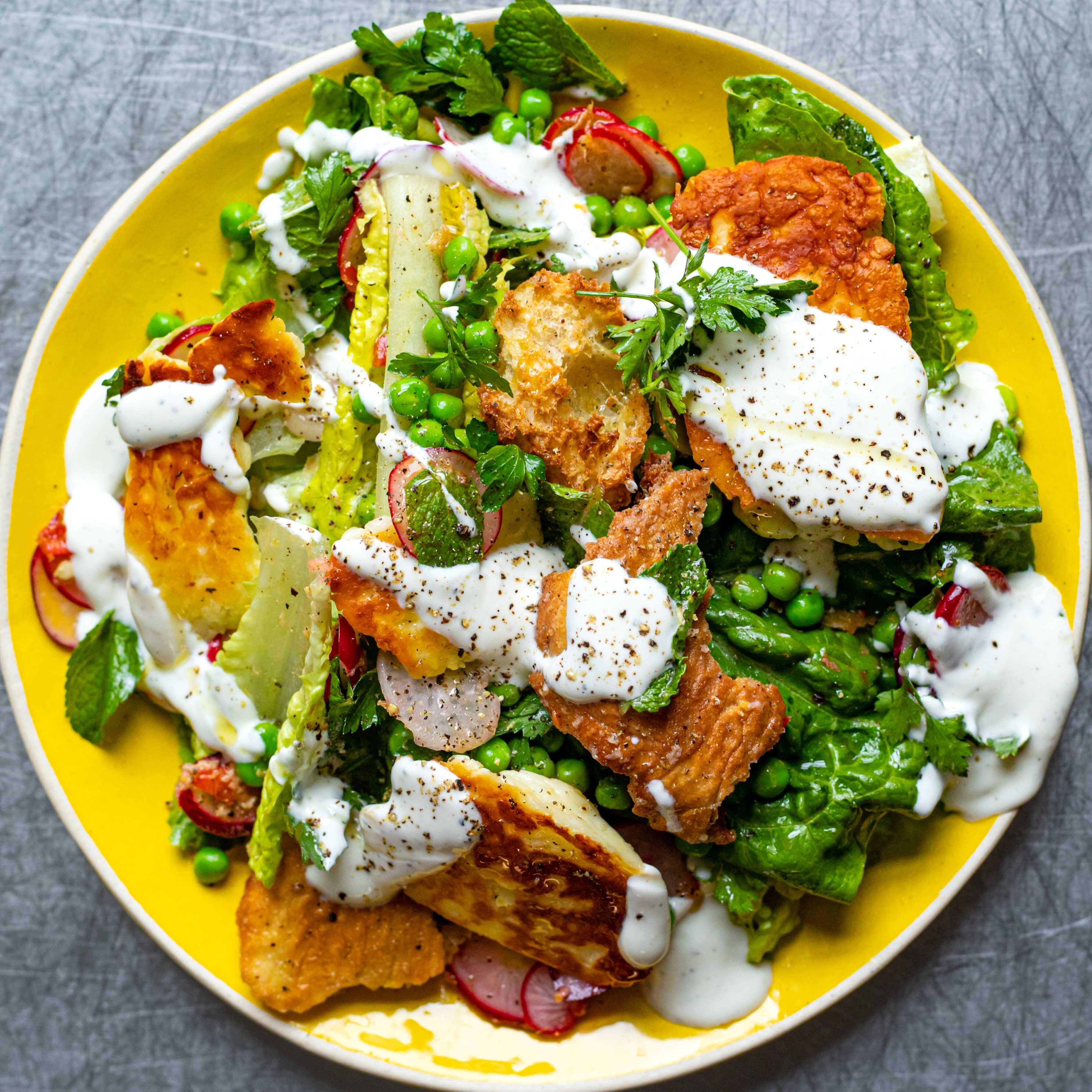 Grilled Halloumi Spring Salad