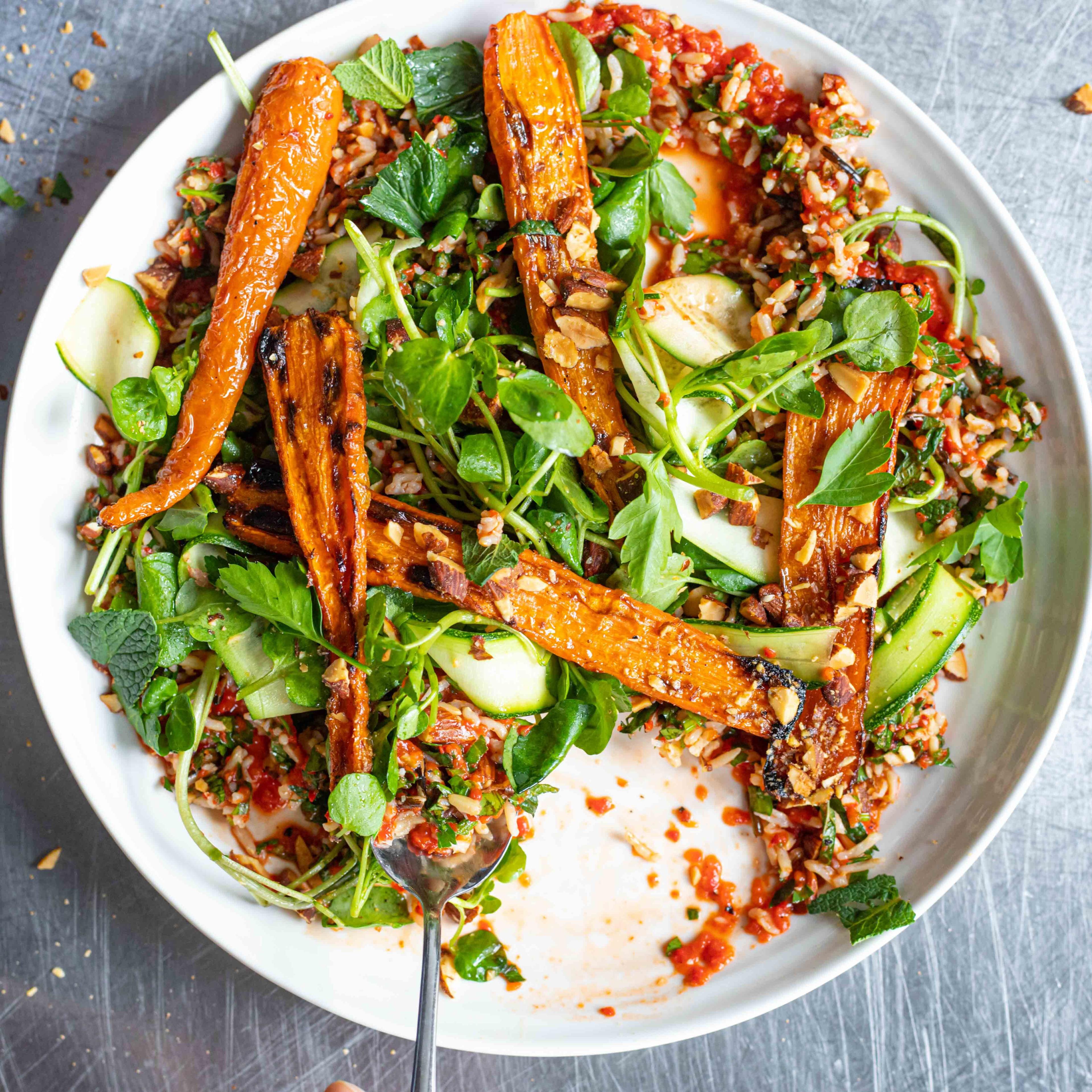 Roasted Carrot Rice Salad