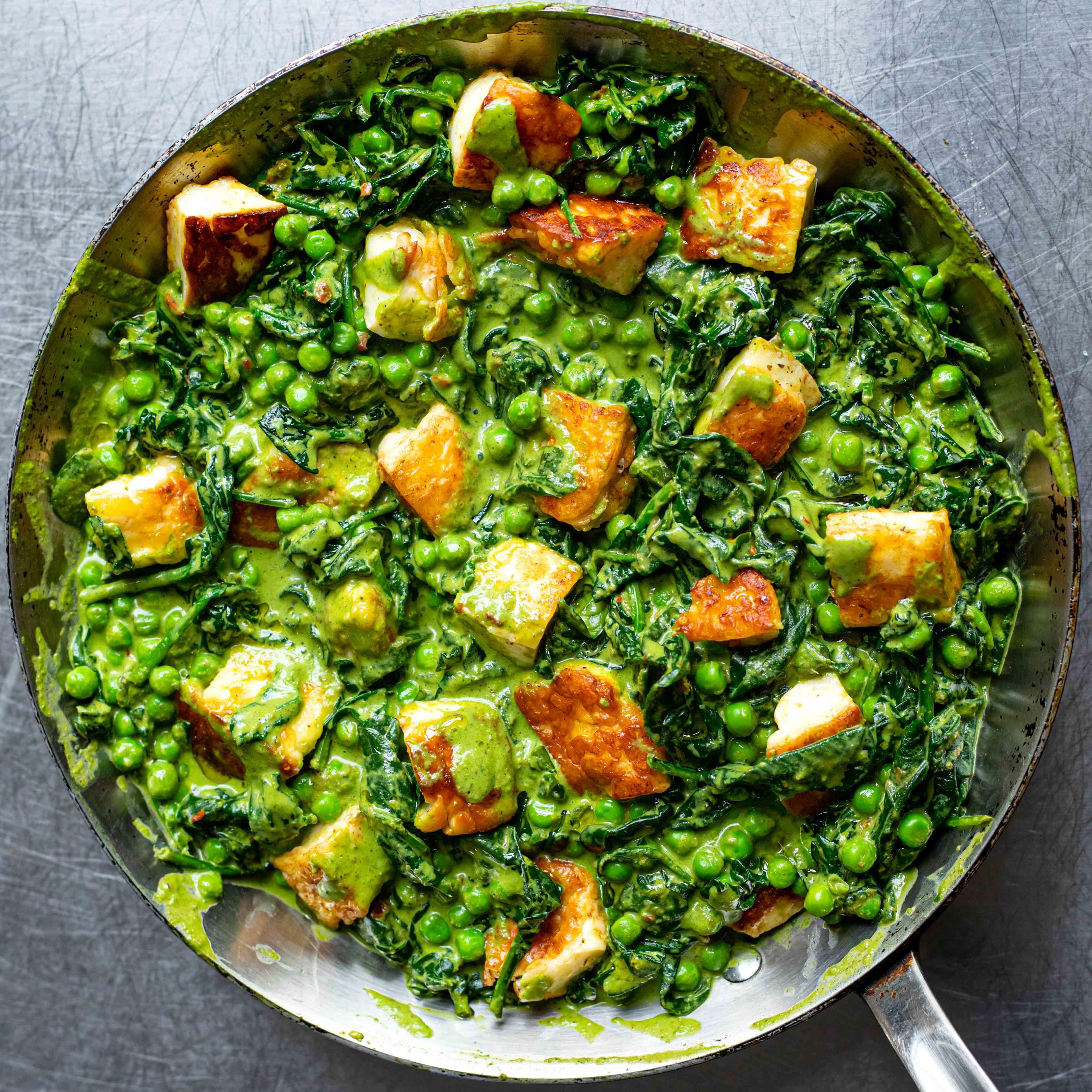 Super Green Spiced Halloumi Rice