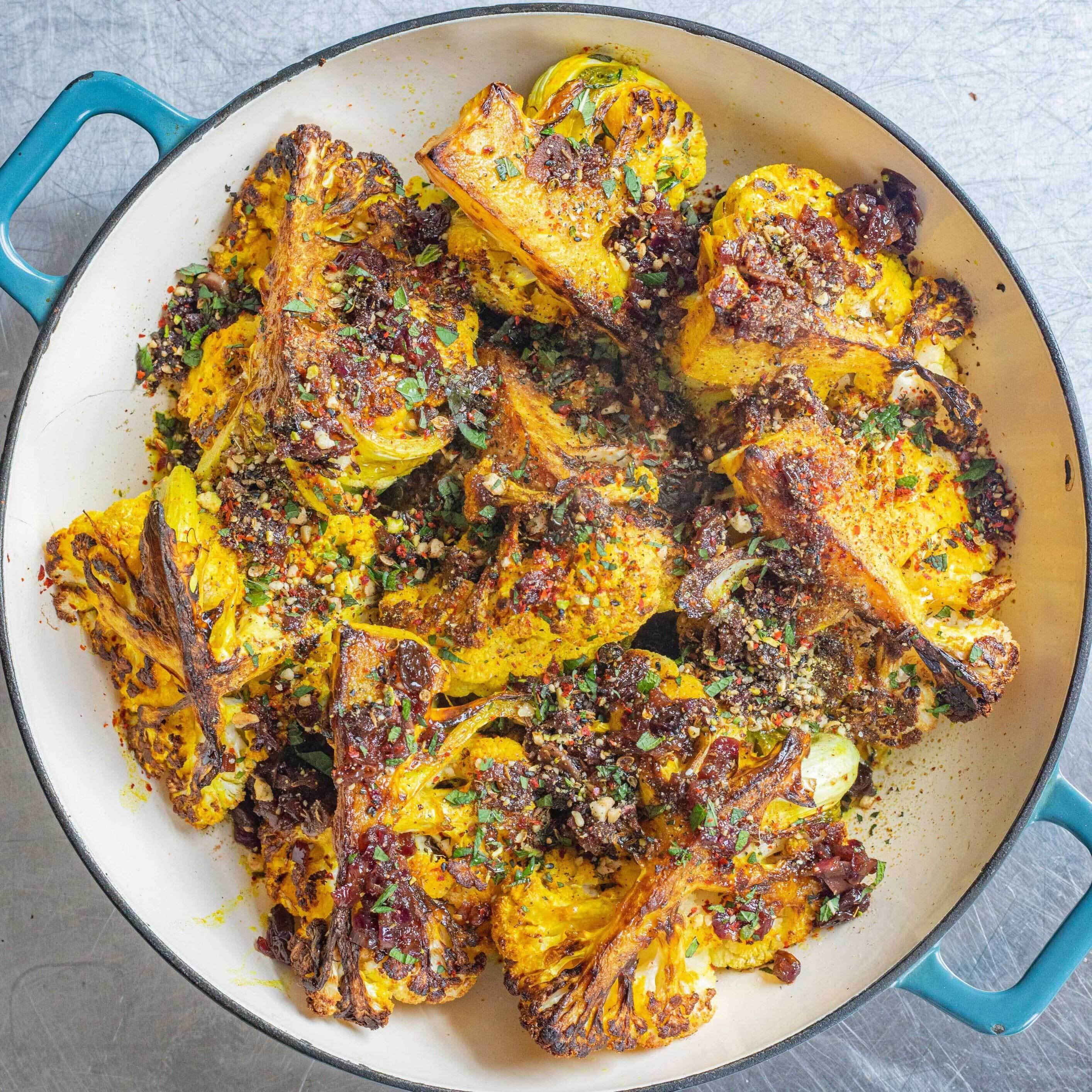 Turmeric Roasted Cauliflower with Dukkah