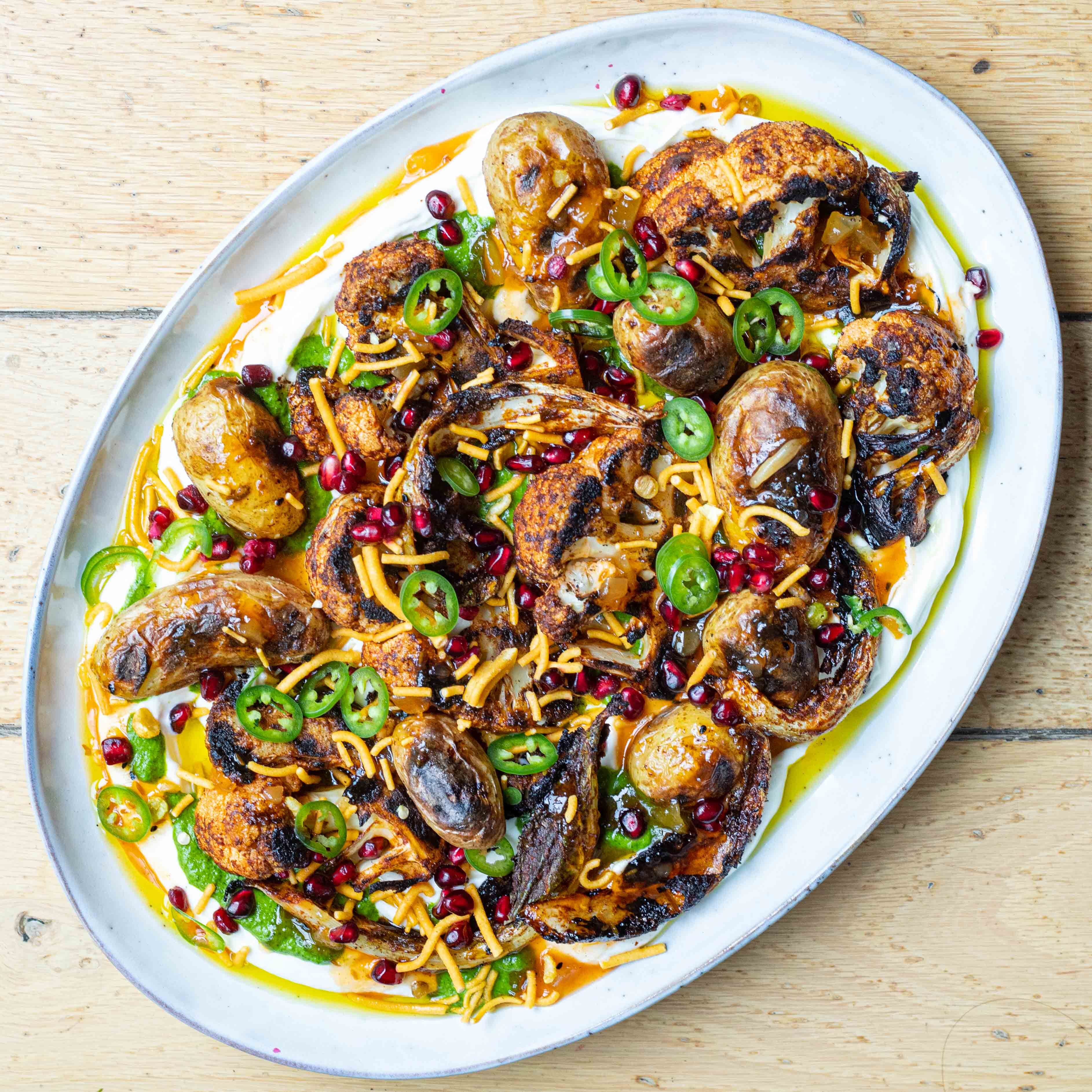 Chaat Inspired Charred Cauliflower Salad