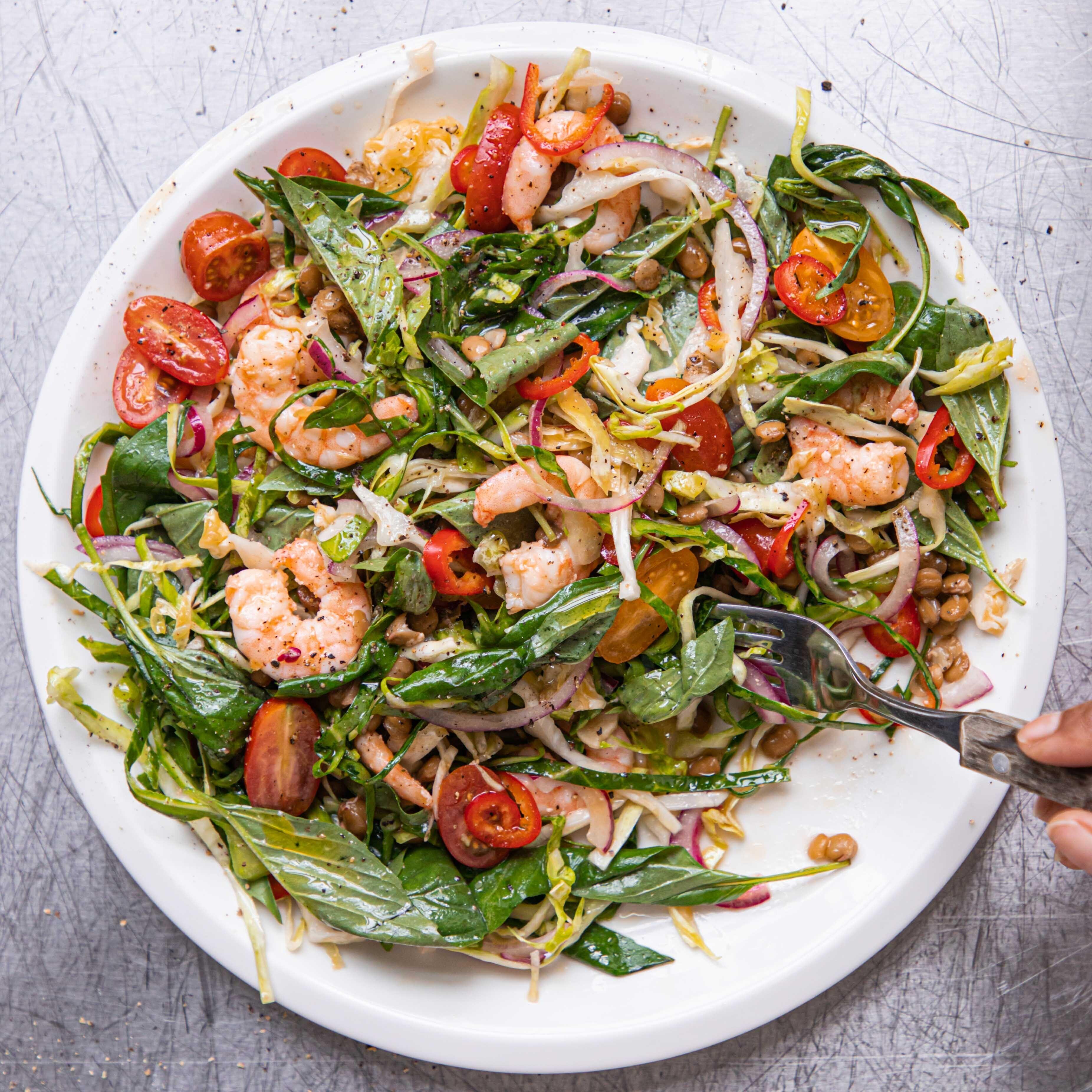 Garlicky Prawn Salad