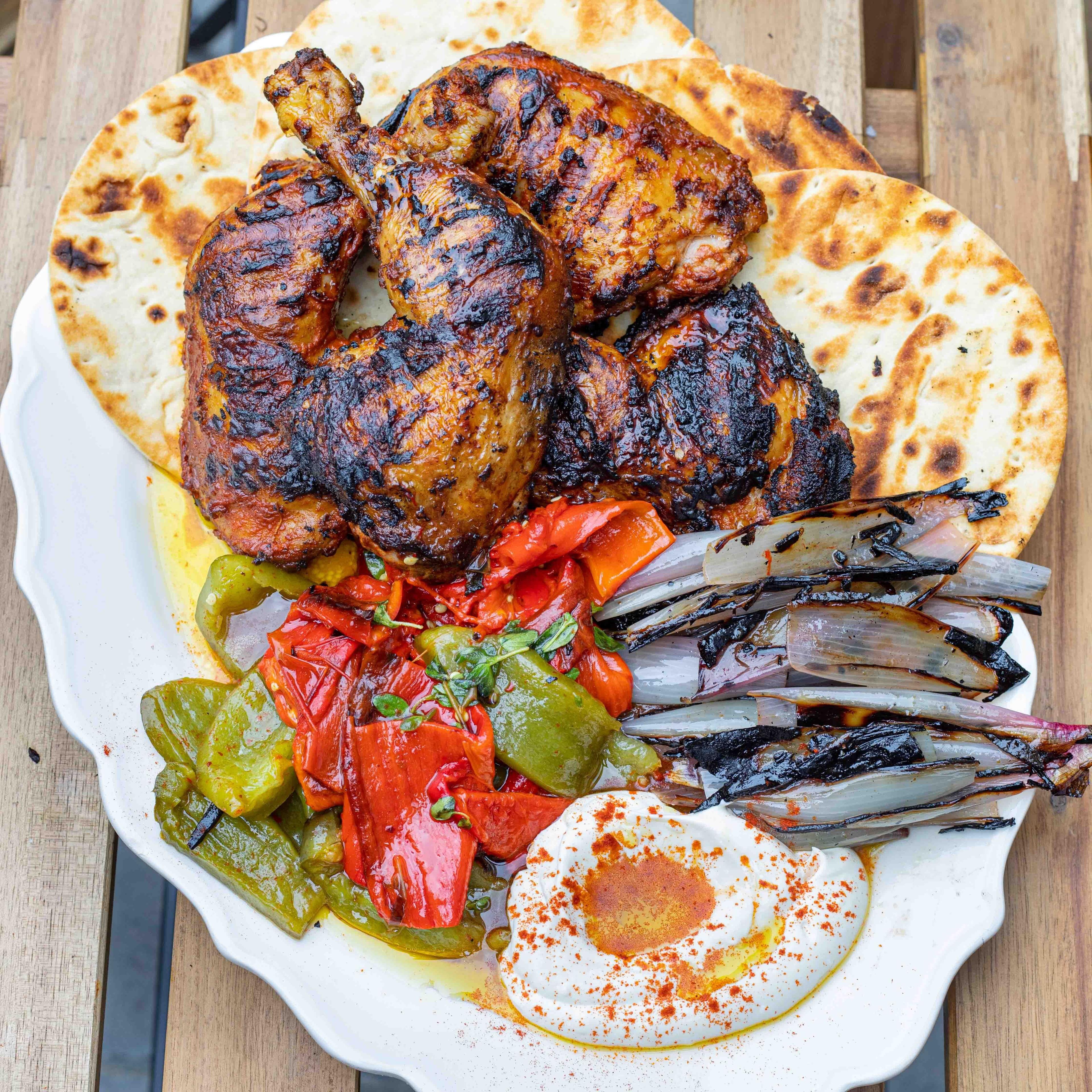 Mustard Paprika Chicken With Marinated Peppers