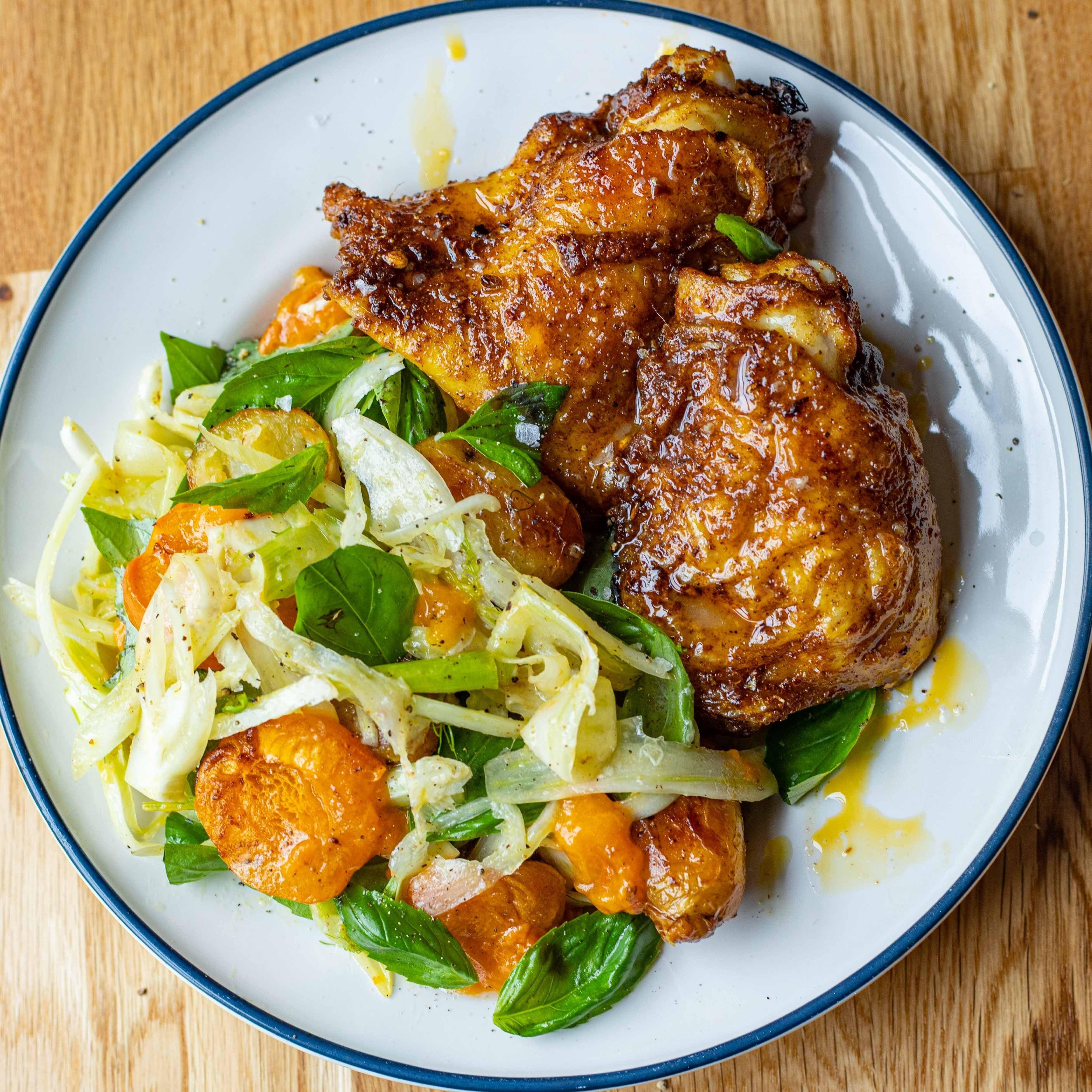 Roasted Baharat Chicken Potato Salad