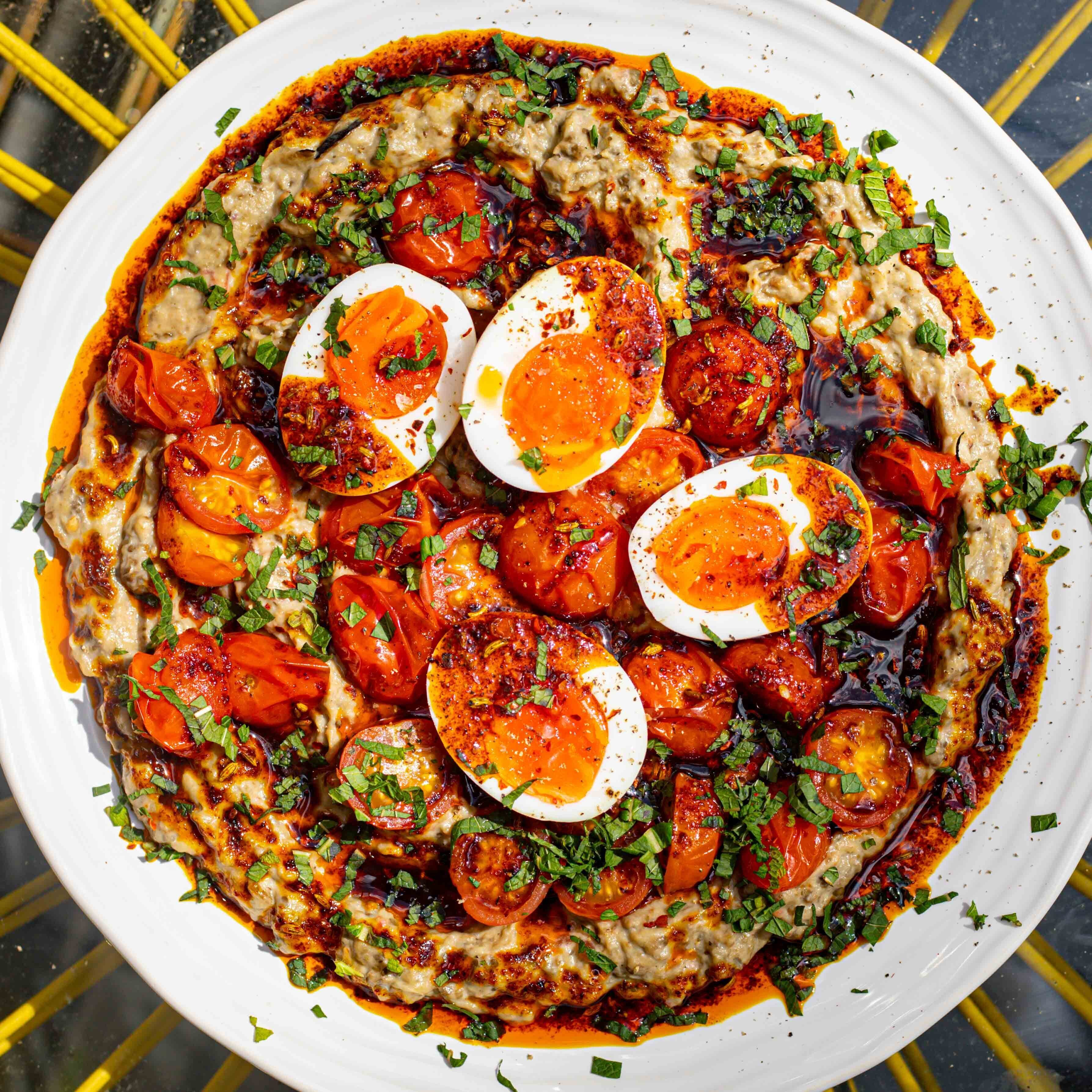 Smoky Aubergine And Tomato Dip