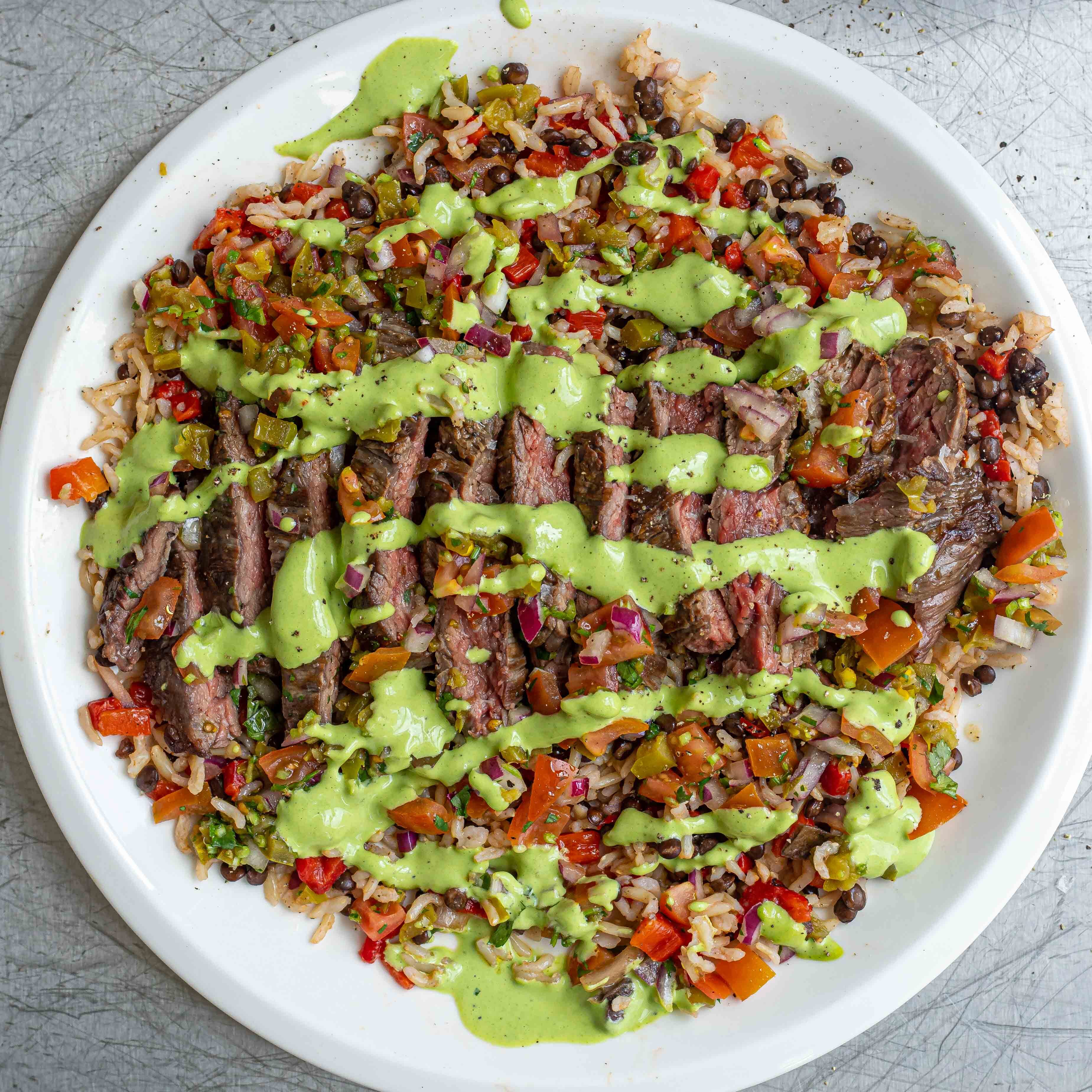 Steak Summer Bowl With Spicy Pico De Gallo