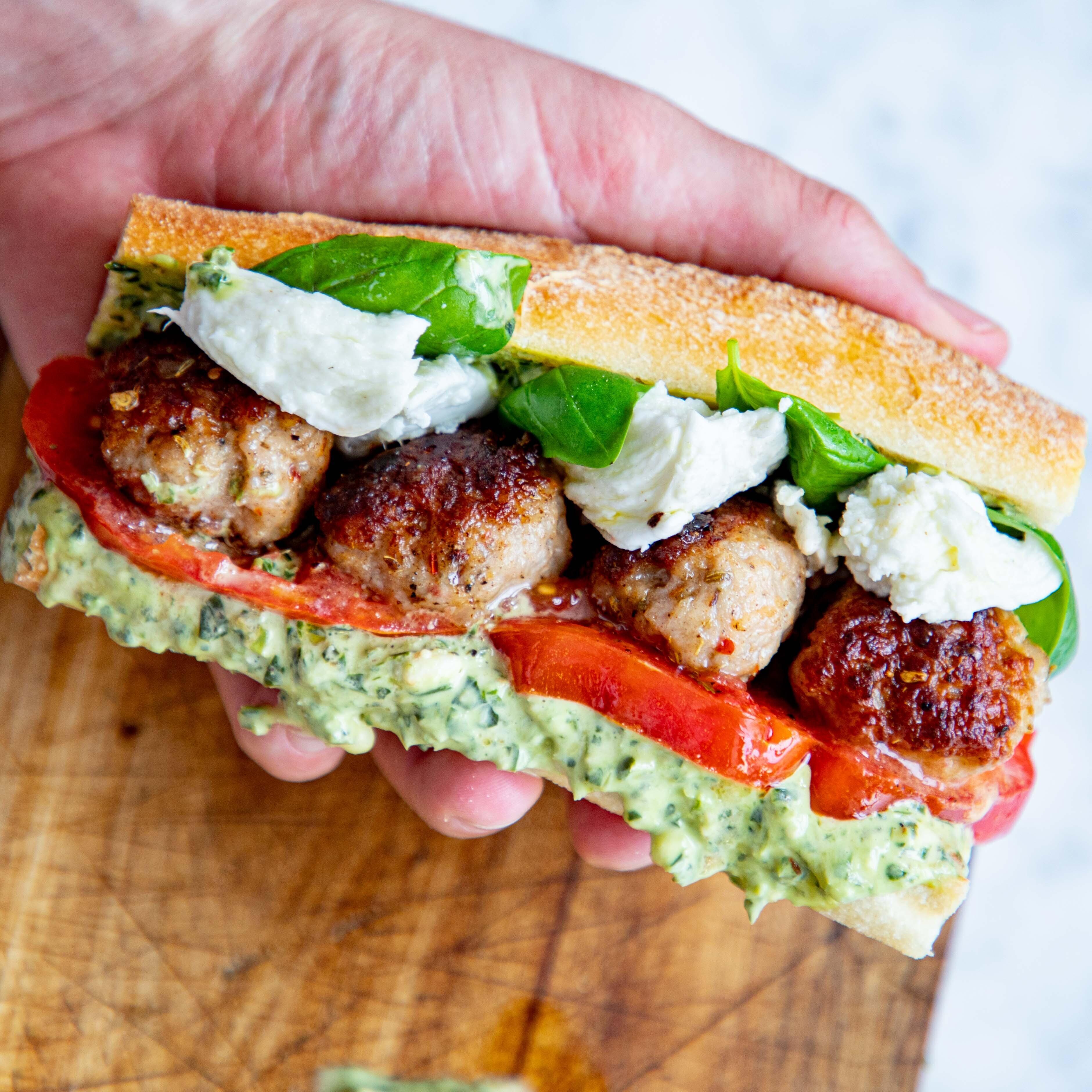 Summer Tomato Meatball Subs