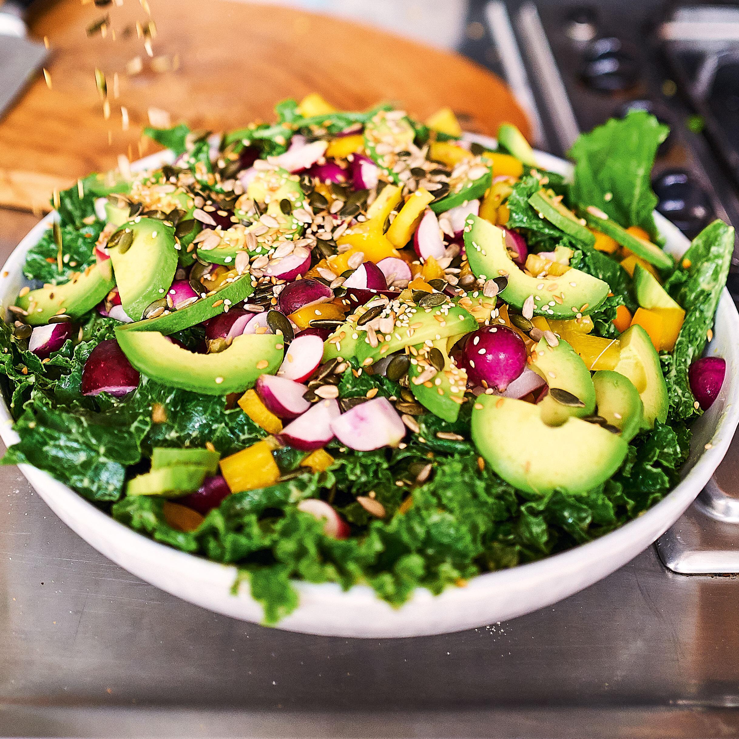 Avocado Kale Feta Salad