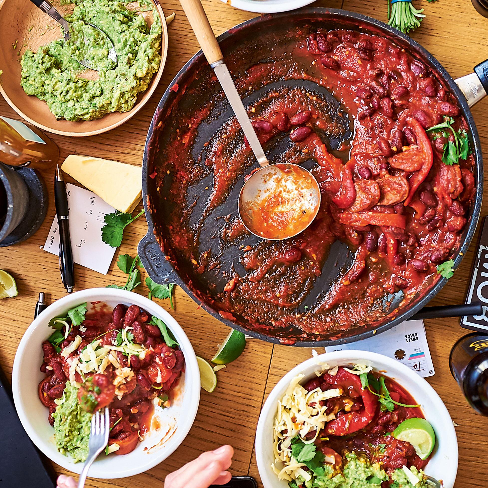 Chorizo Chilli Stew With Guacamole