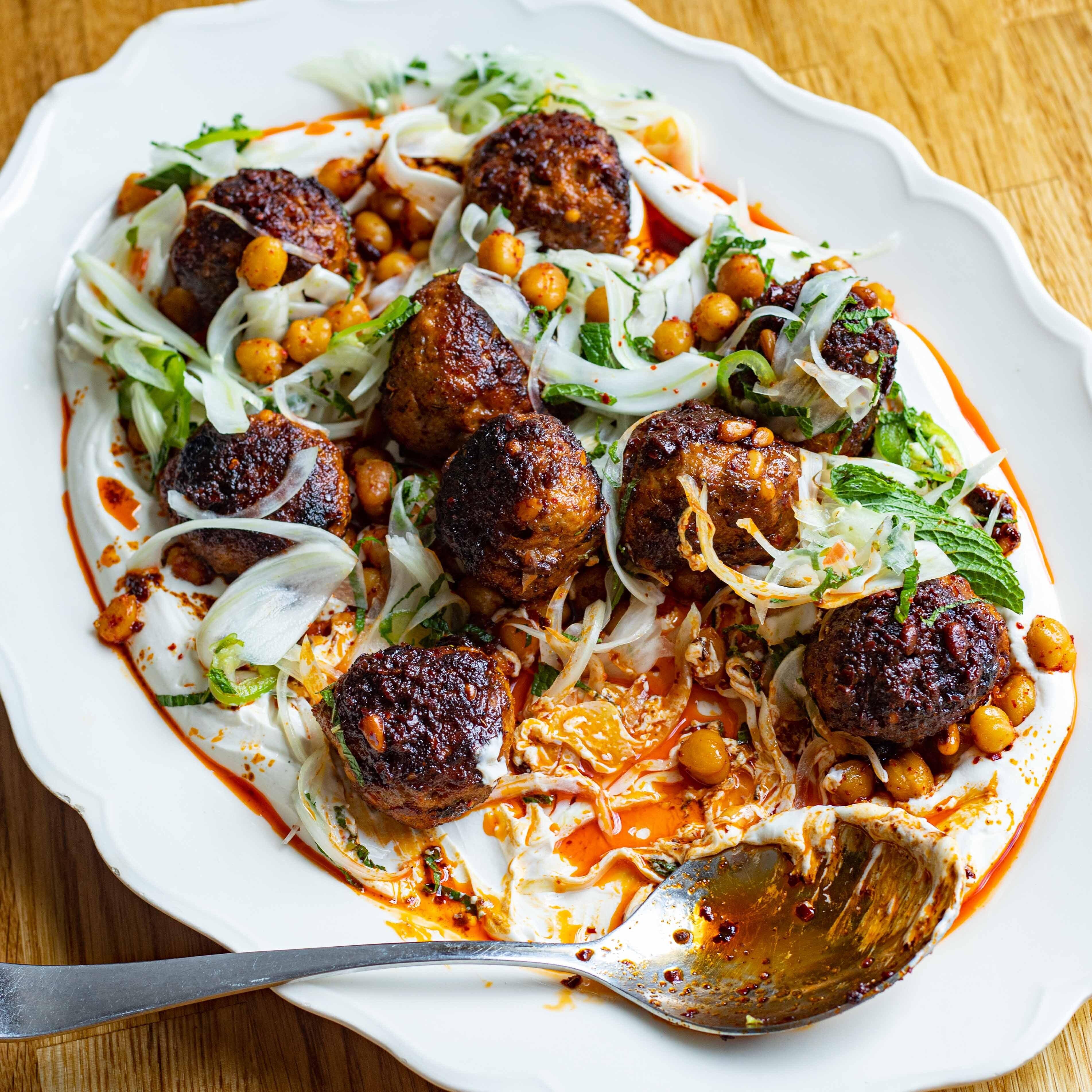 Spiced Lamb Meatballs with Minty Fennel Slaw