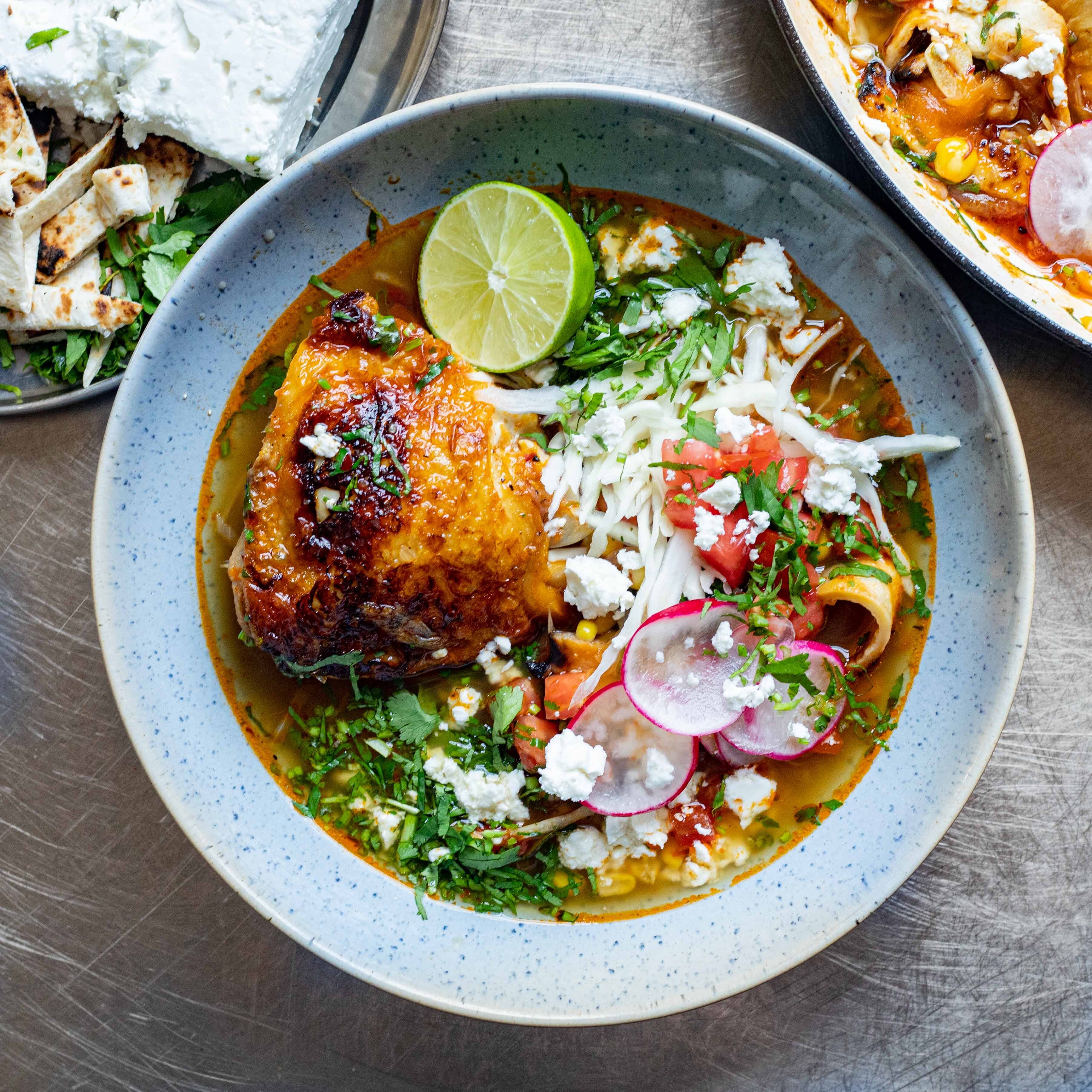 Spicy Chicken Pozole Soup