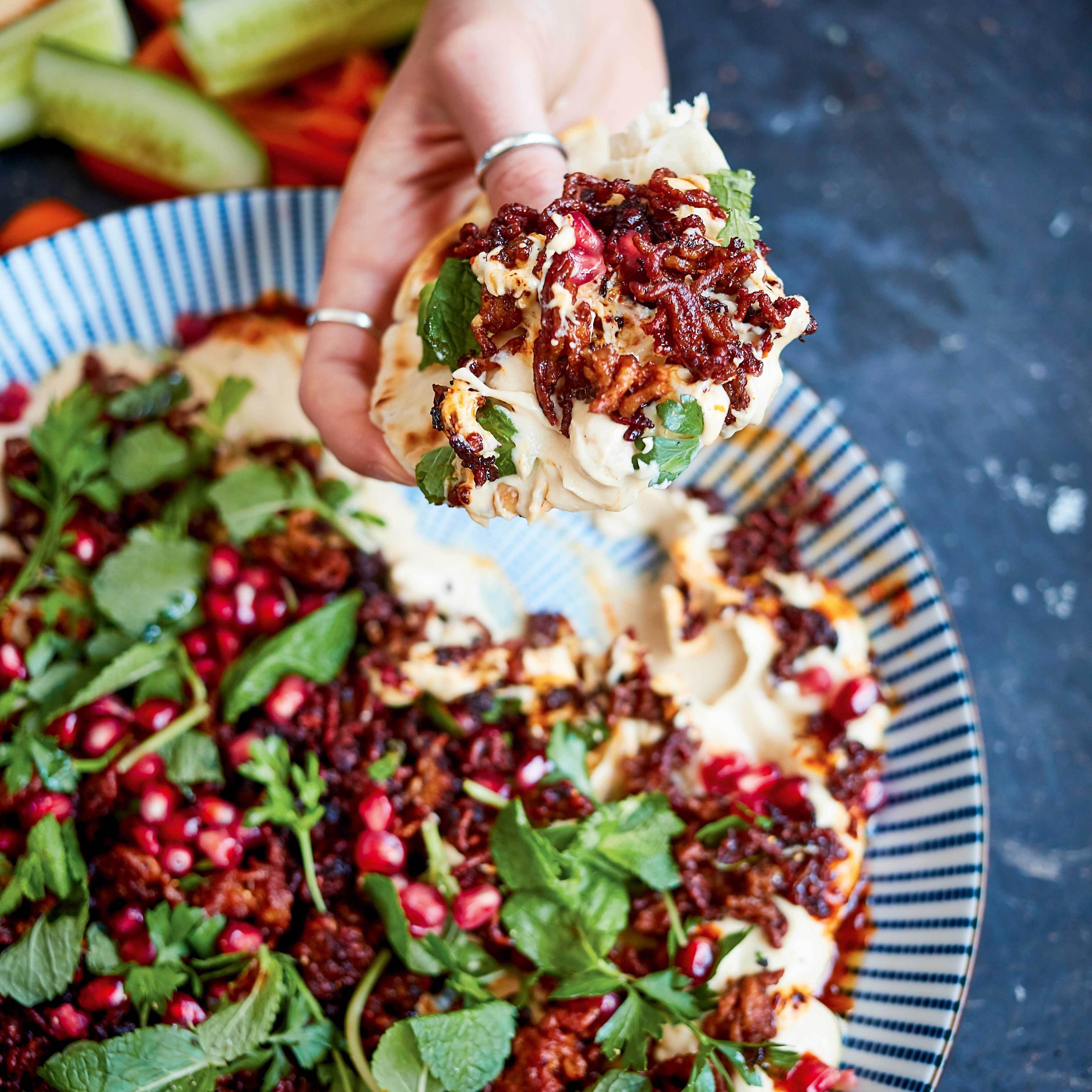 Spicy Lamb Hummus Bowl