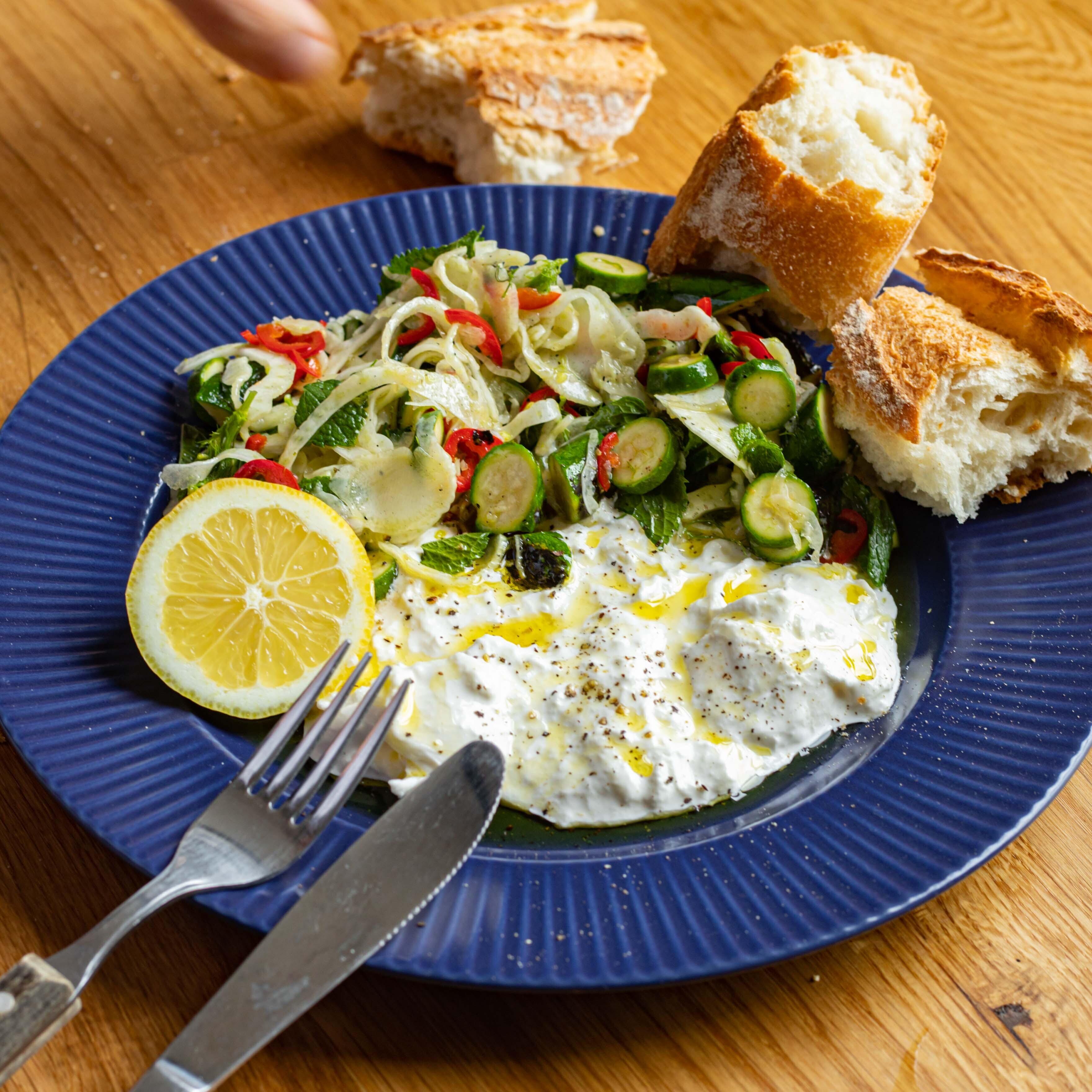 Stracciatella Fennel Courgette Salad