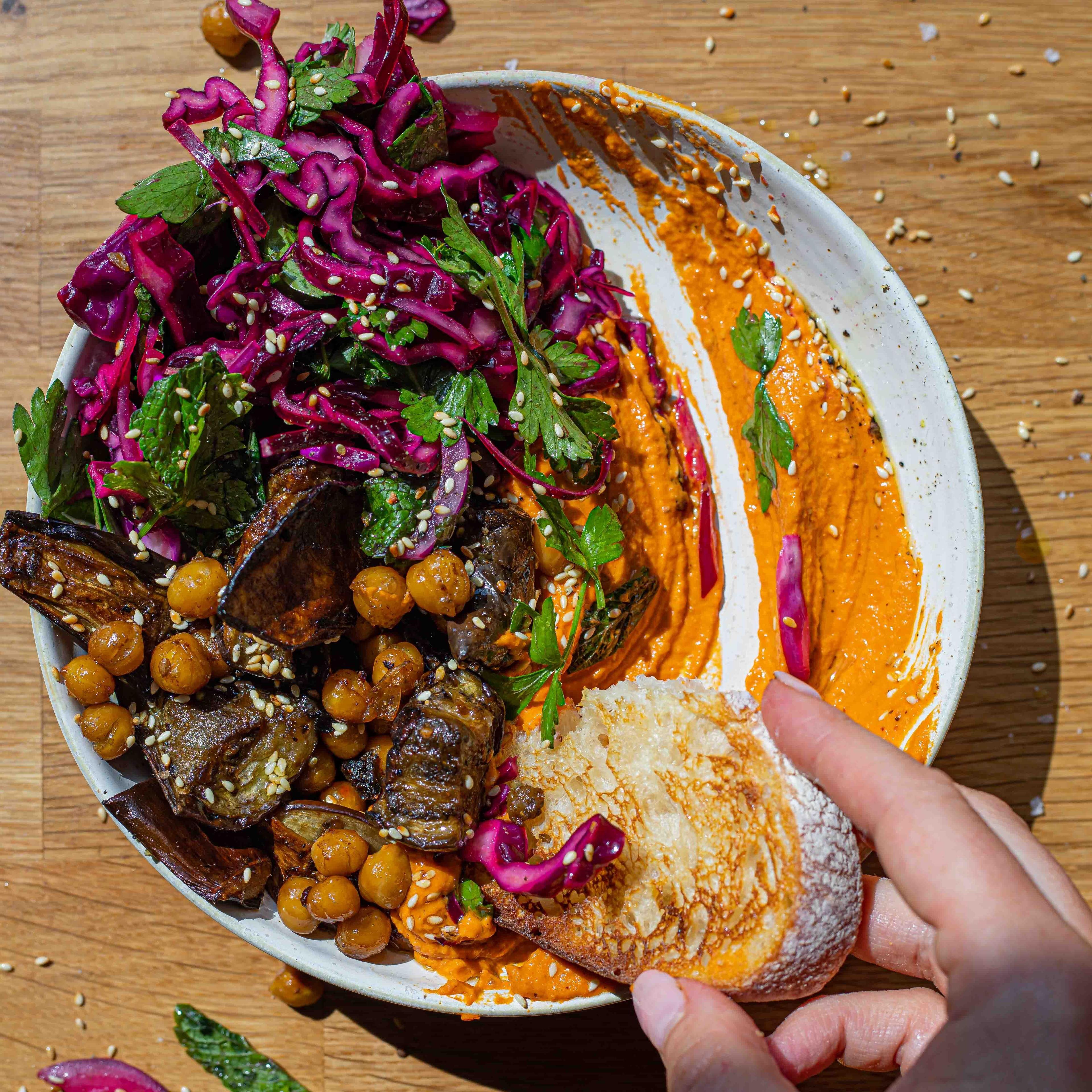 Aubergine Hummus Bowl