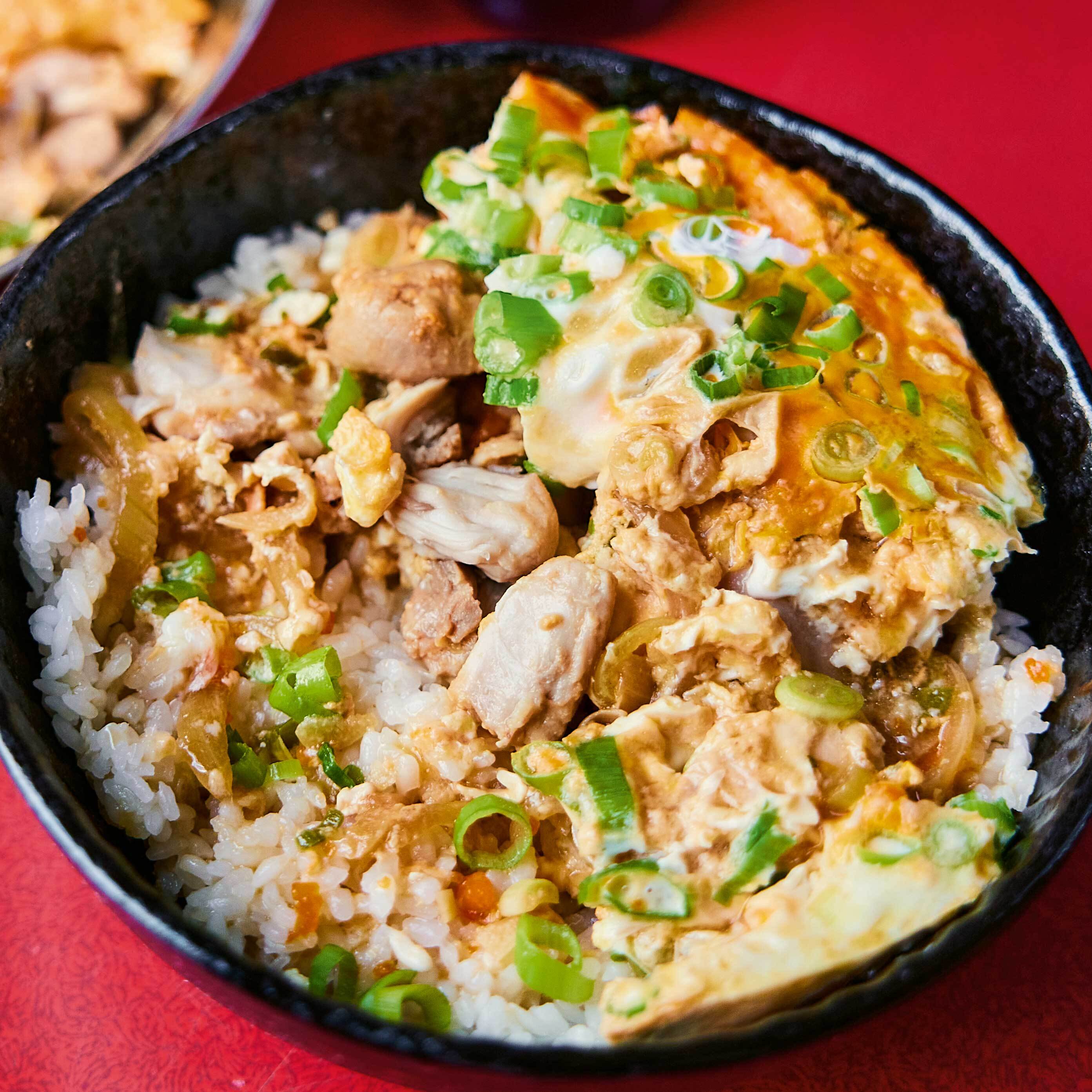 Garlicky Chicken Egg Rice Bowls