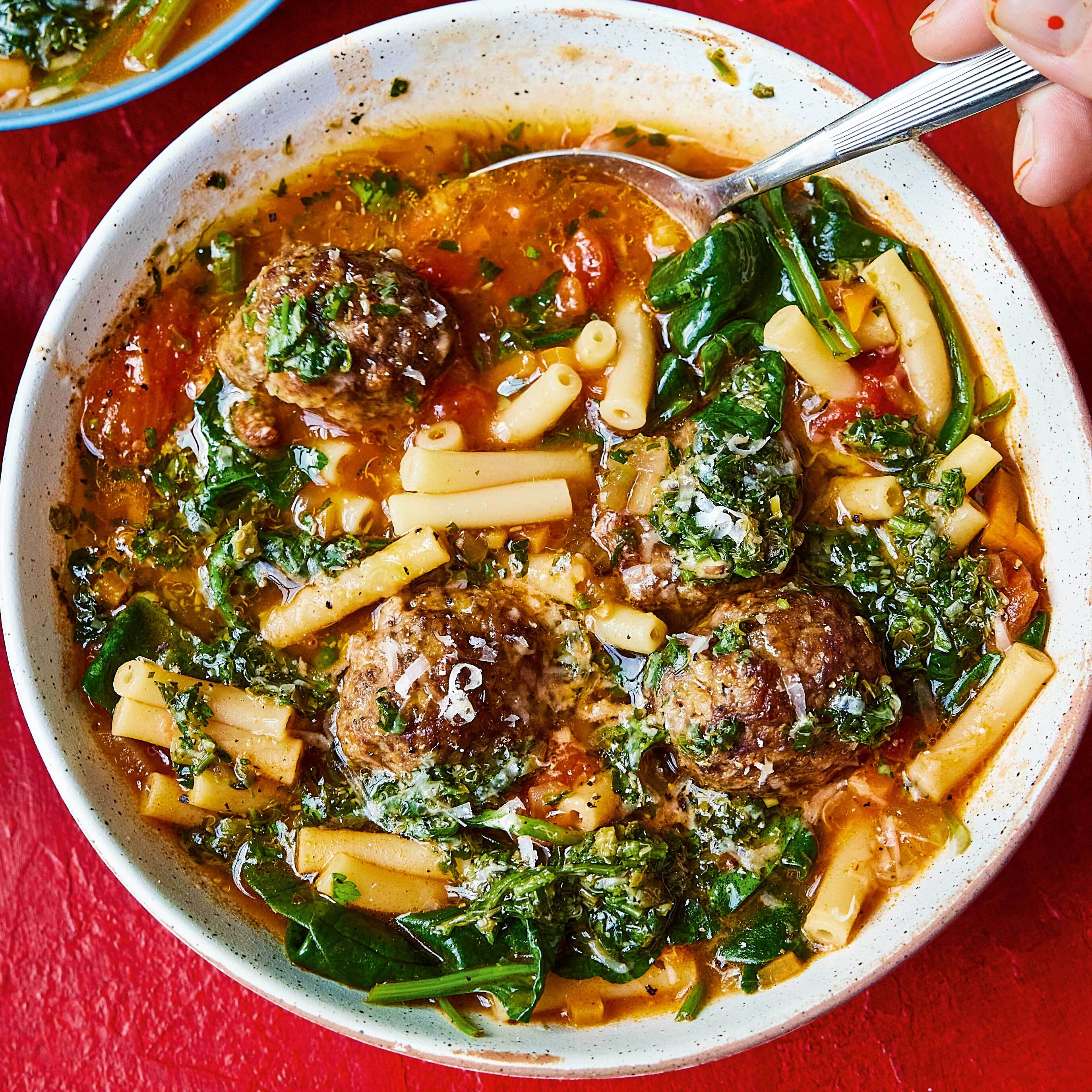 Meatball Macaroni Soup