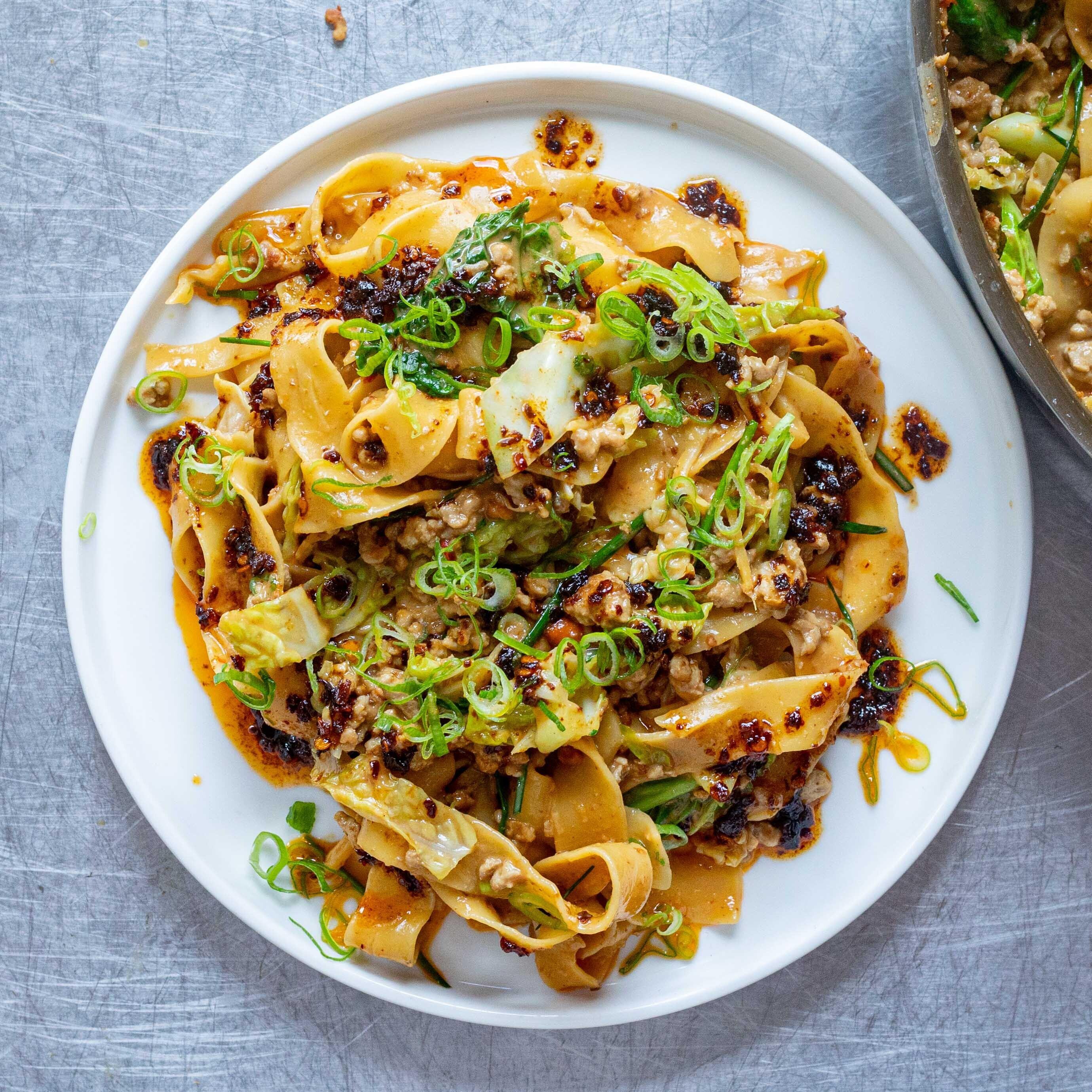 Peanut Pork Pappardelle