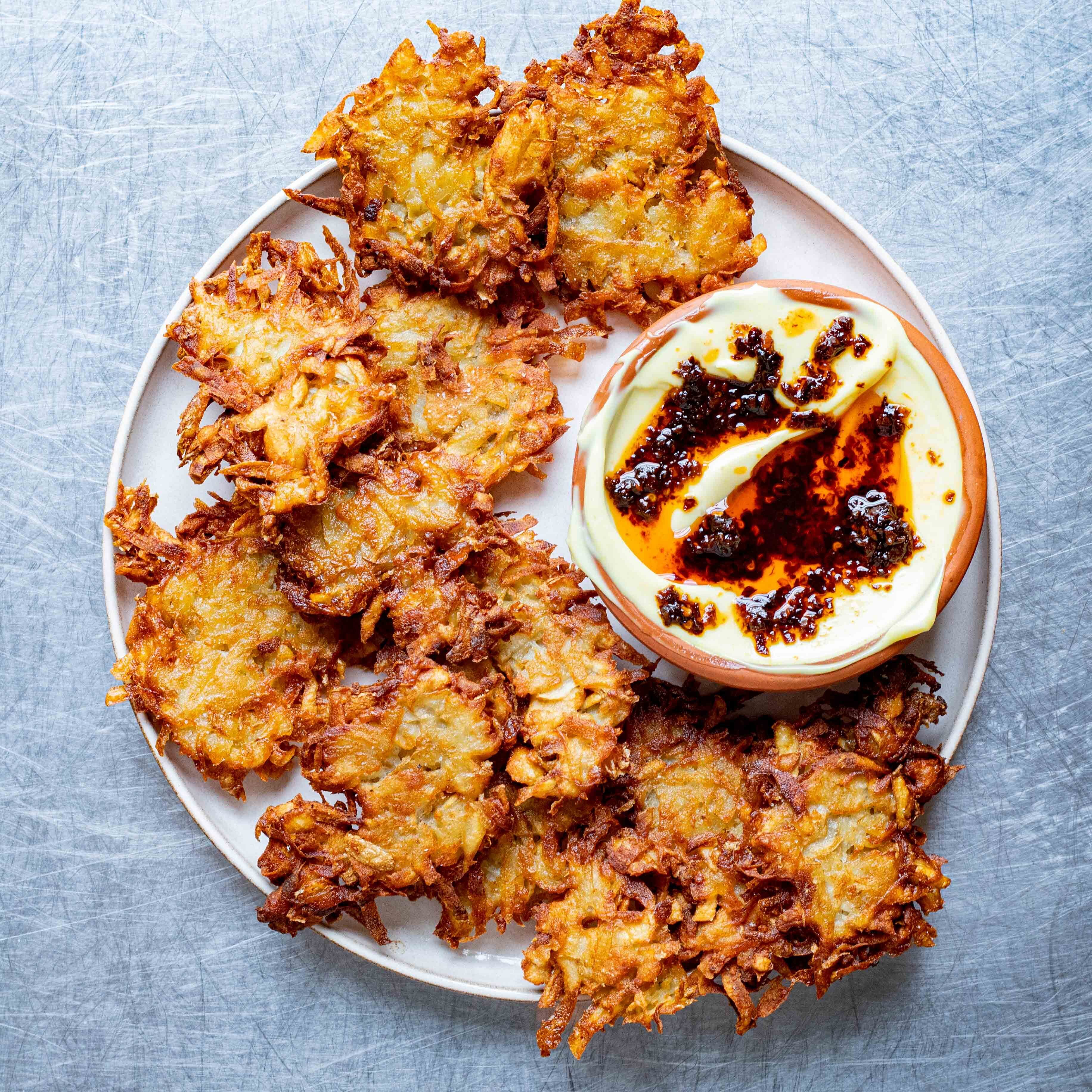 Potato Latkes With Caramelised Tomato Aioli Recipe