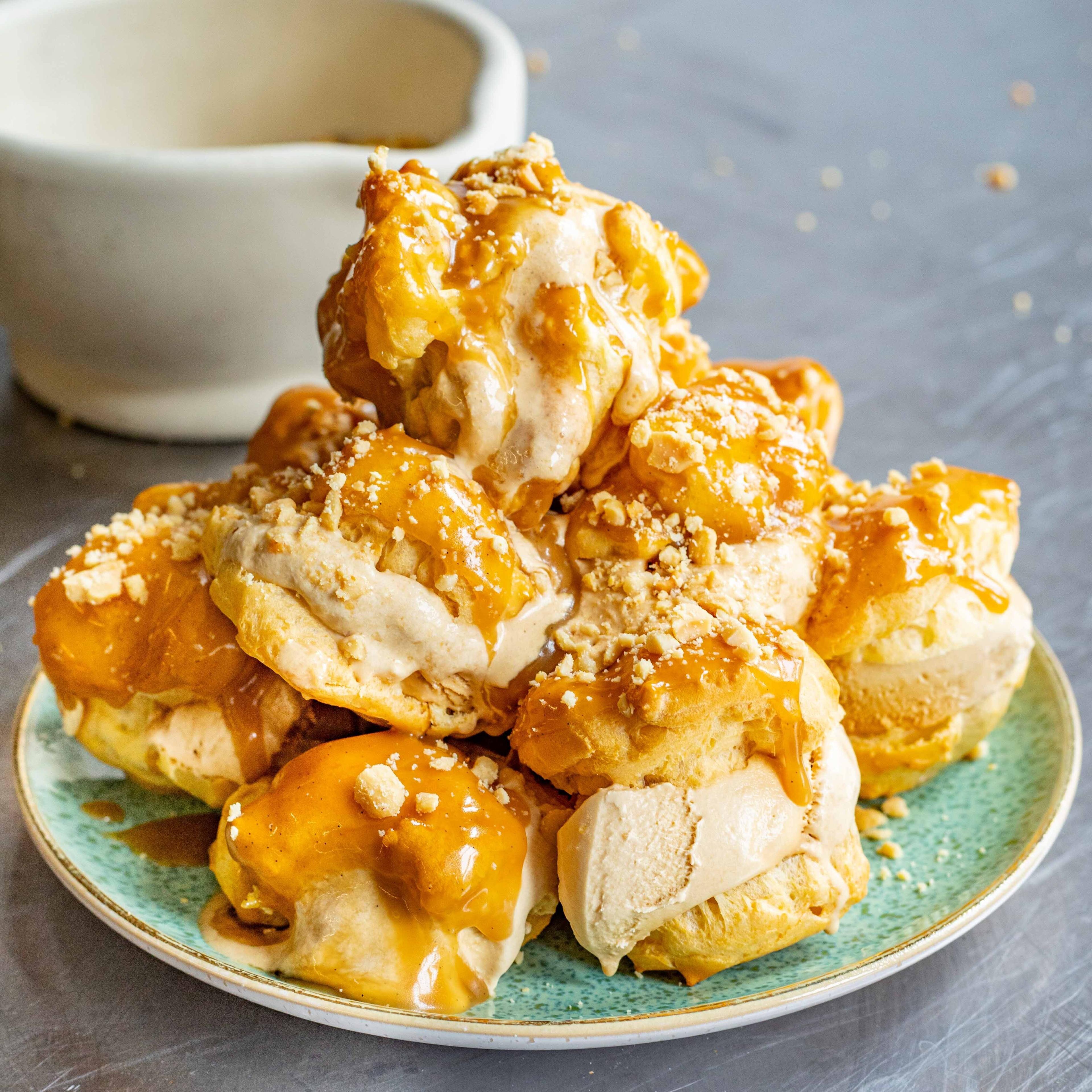 Salted Caramel Profiteroles