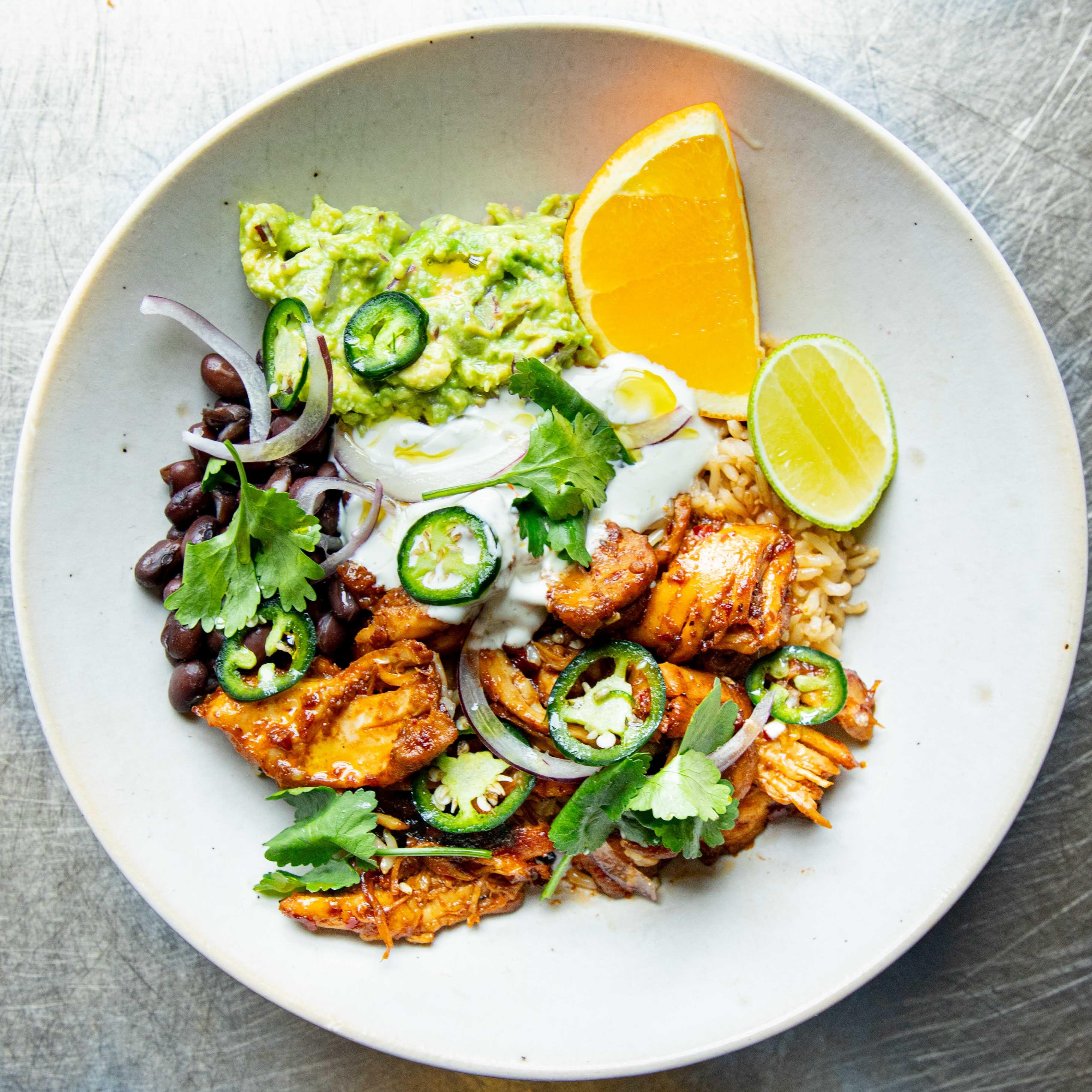 Slow Cooked Chicken Rice Bowl