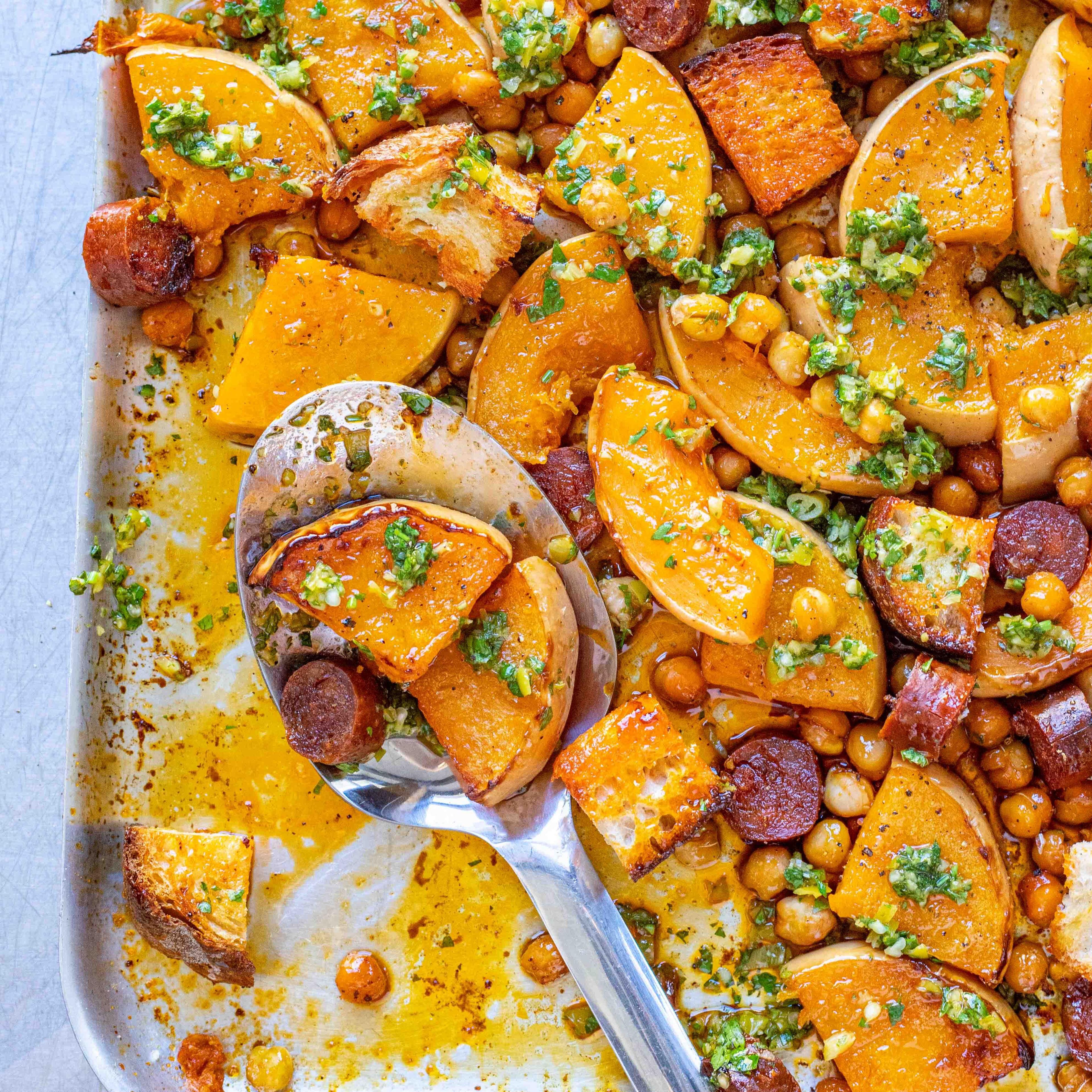 Sticky Butternut Chorizo Traybake Recipe