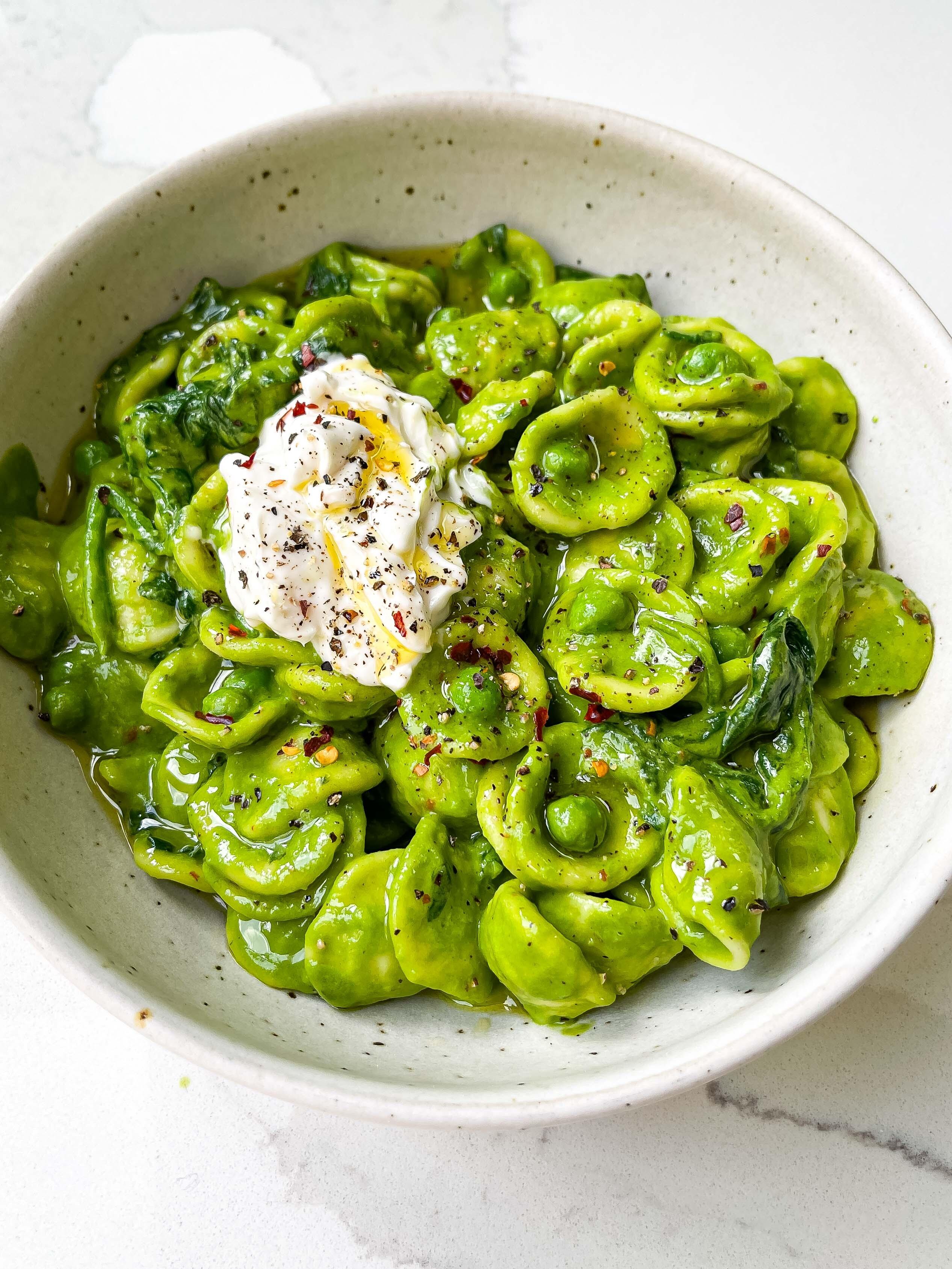 Creamy Spinach Miso Orecchiette