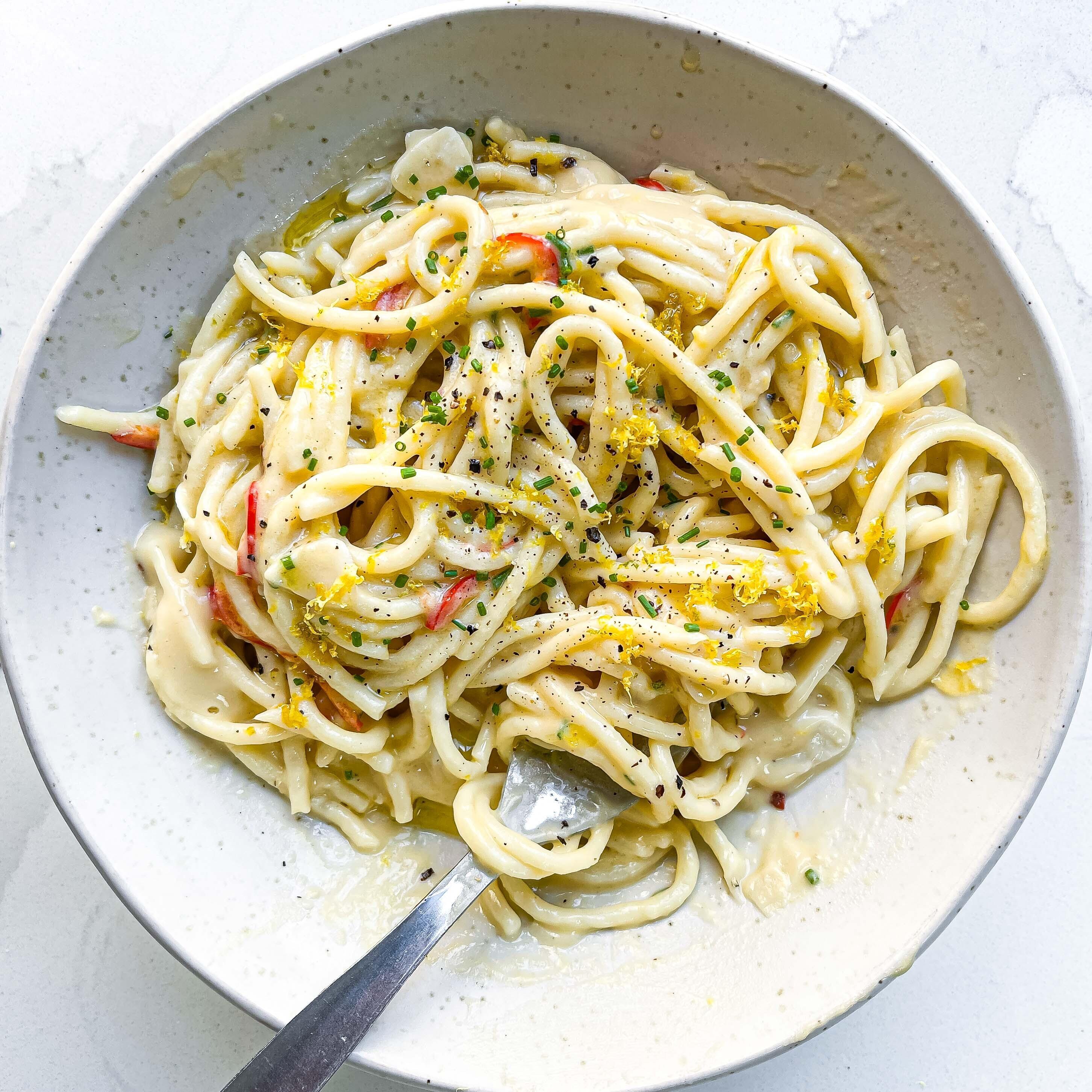 Easy Creamy High Protein Chilli Lemon Pasta