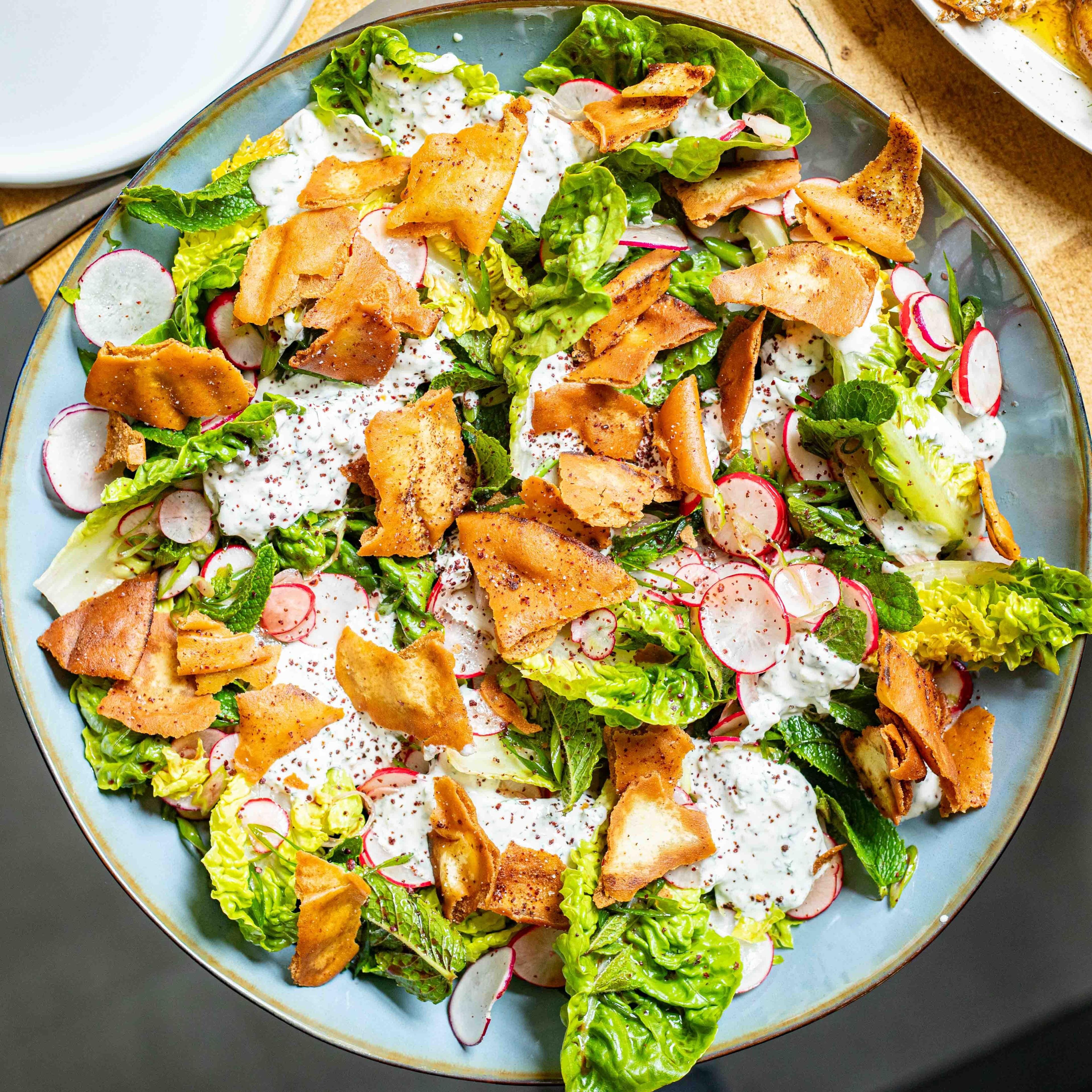 Fattoush With Creamy Preserved Lemon Dressing Recipe