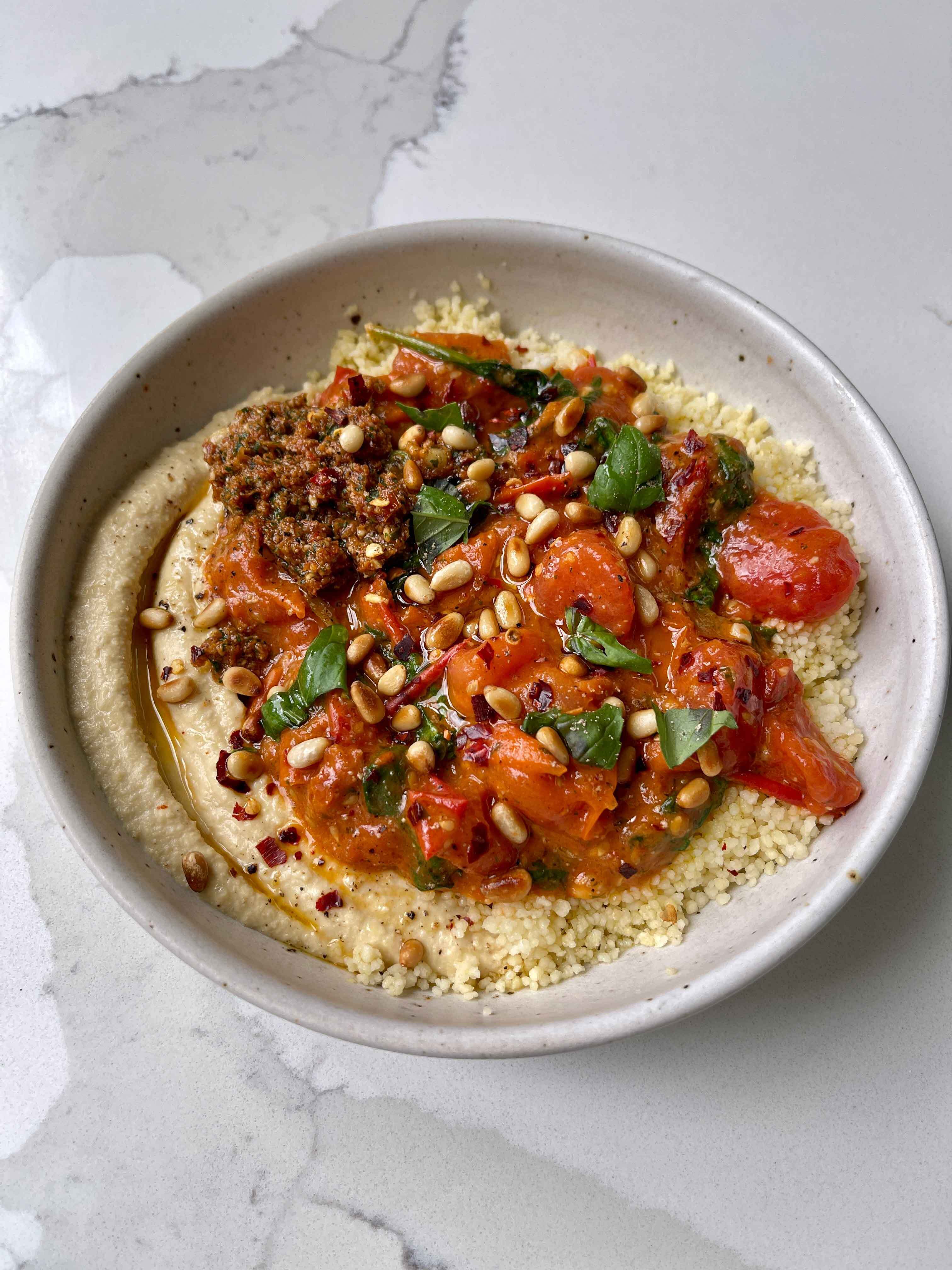 Harissa Tomato Hummus Bowl