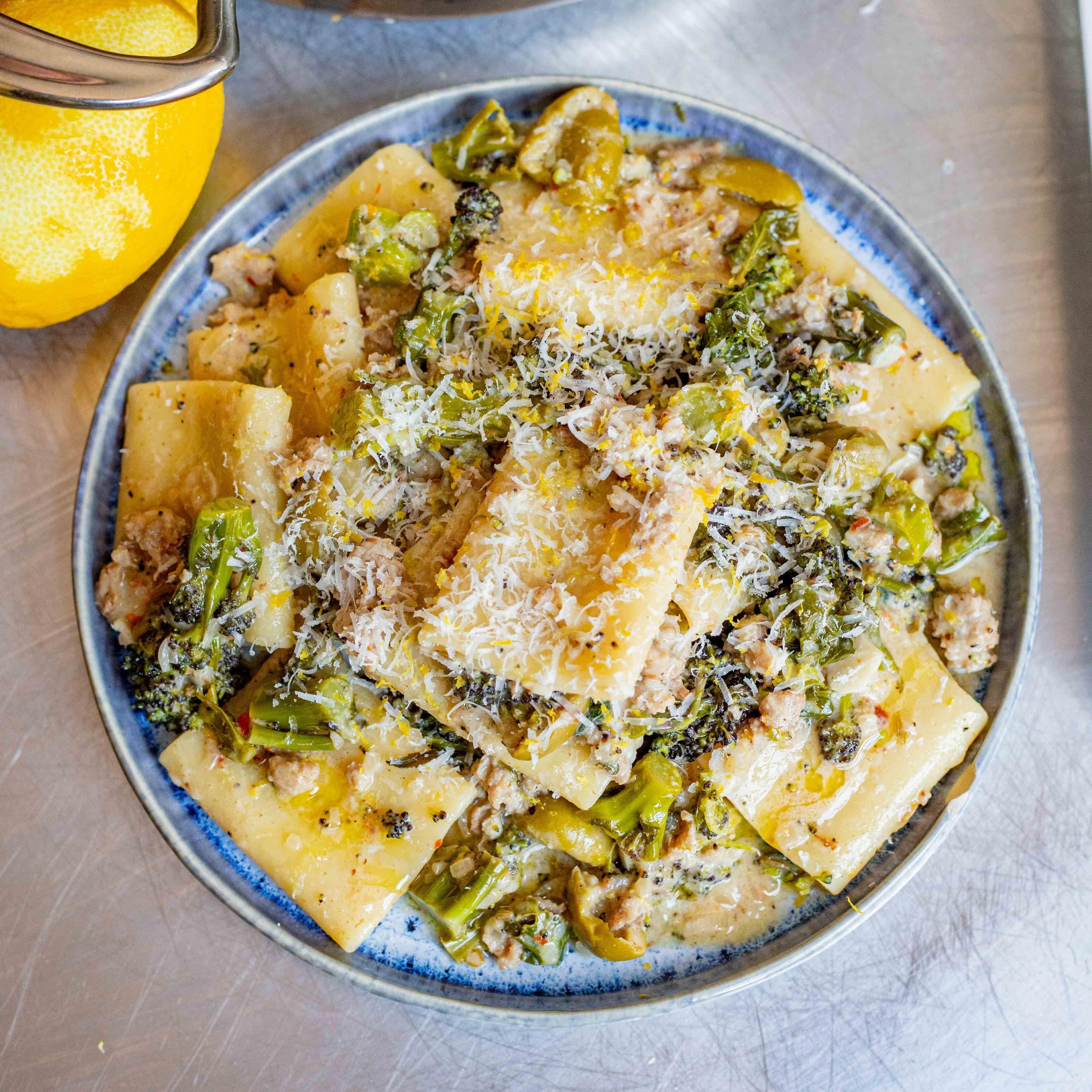 Sausage And Green Olive Paccheri