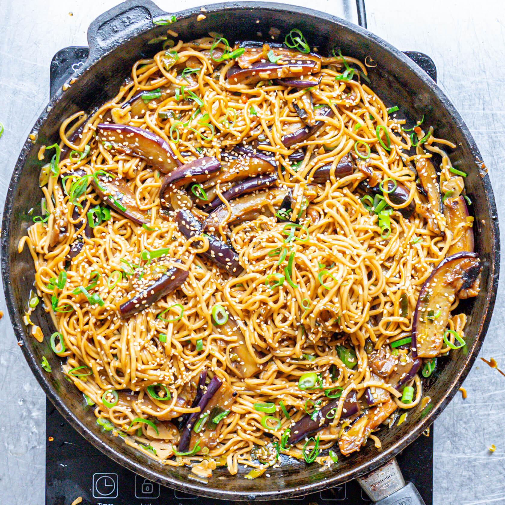 Soy Butter Aubergine Noodles