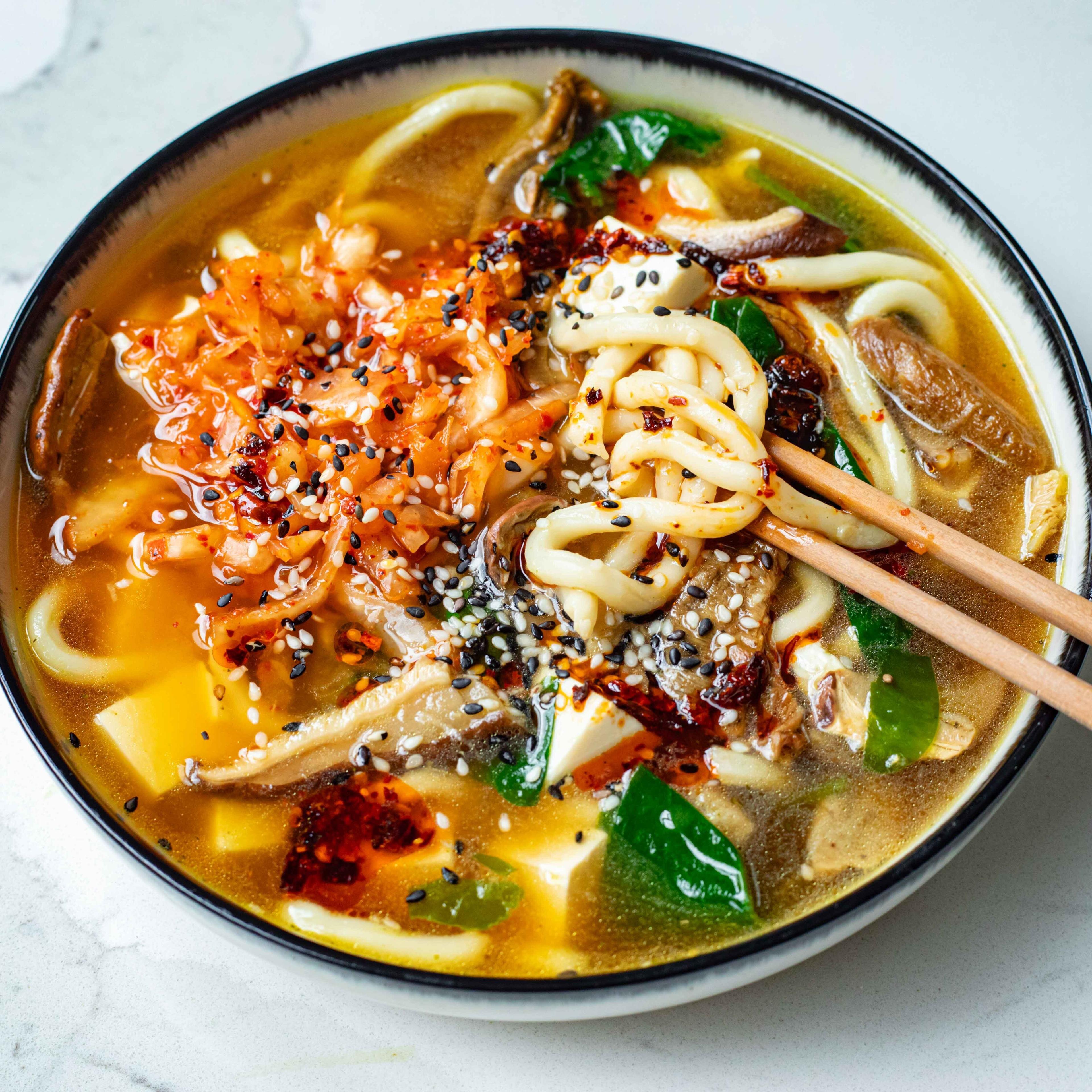 Speedy Udon Miso Noodle Soup