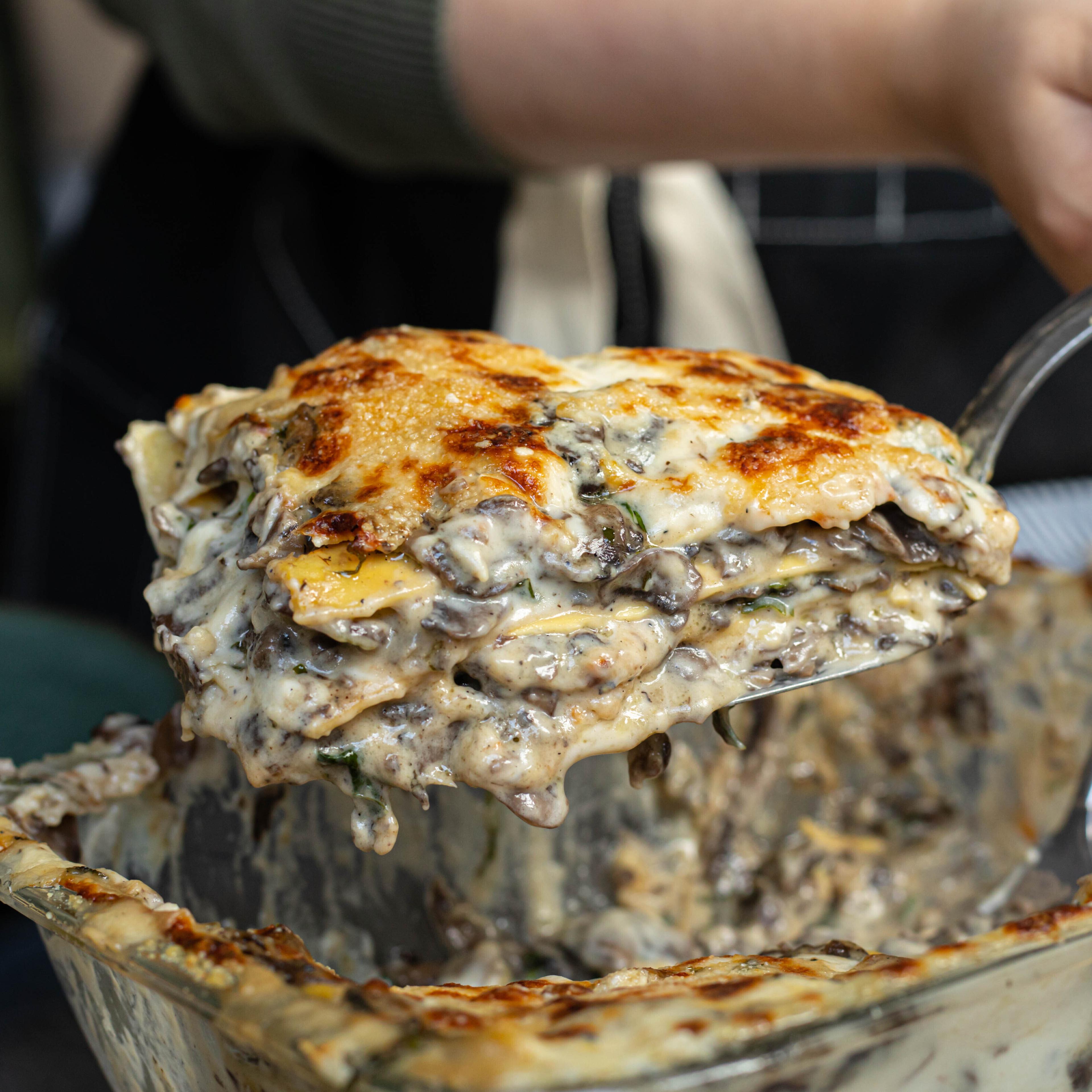 40 Clove Garlic Mushroom Lasagne