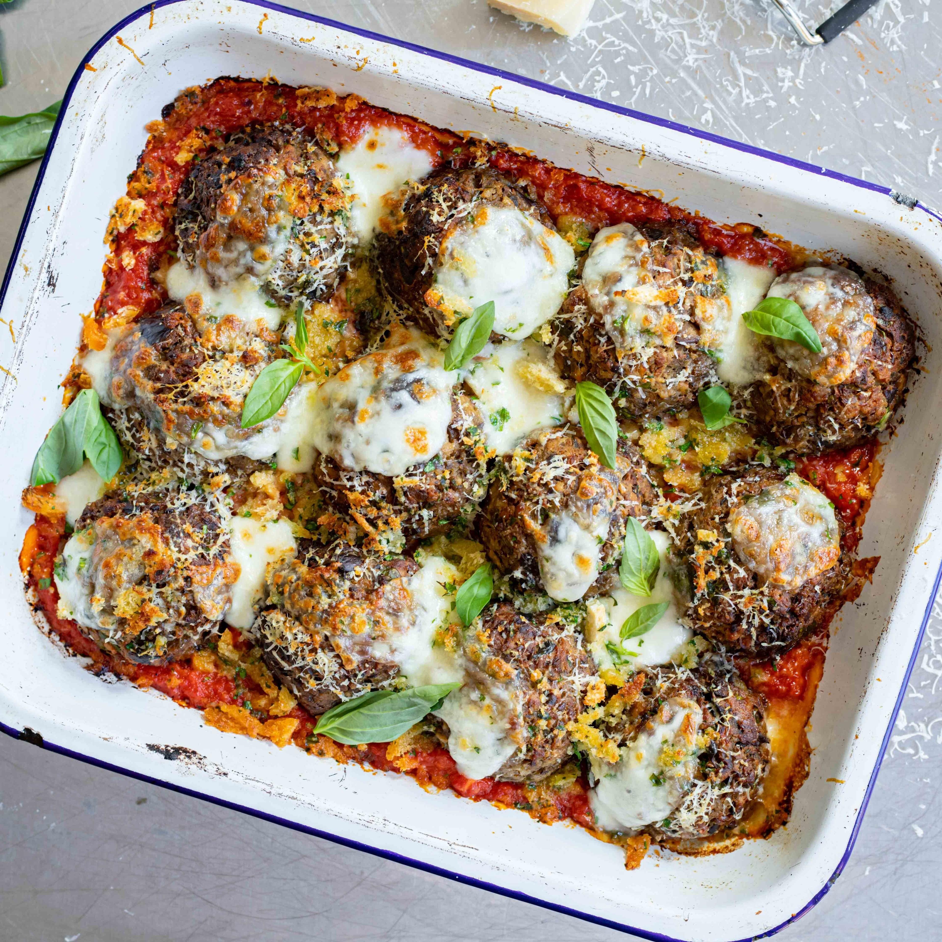 Baked Aubergine Meatballs