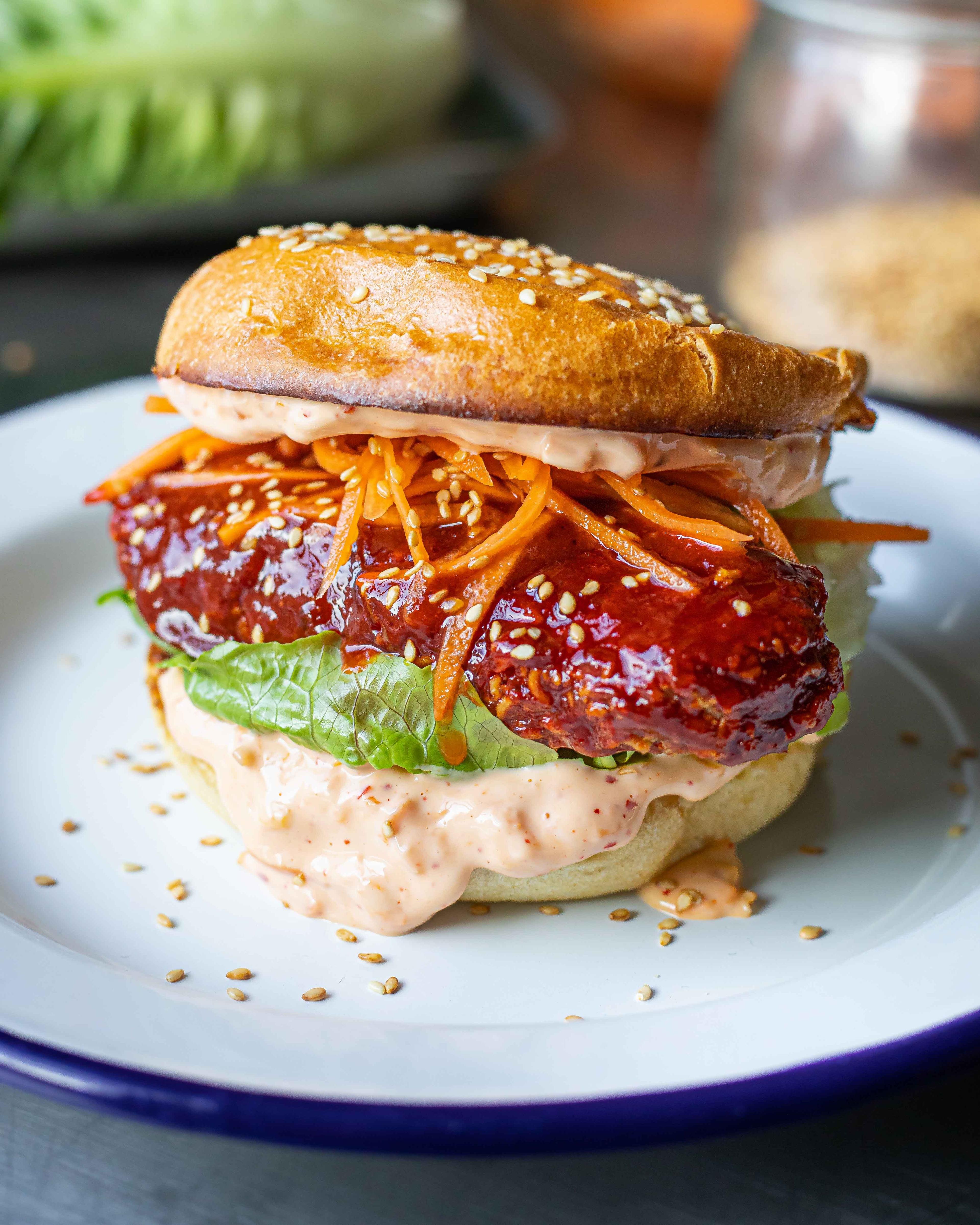 Ramen Fried Chicken Burger