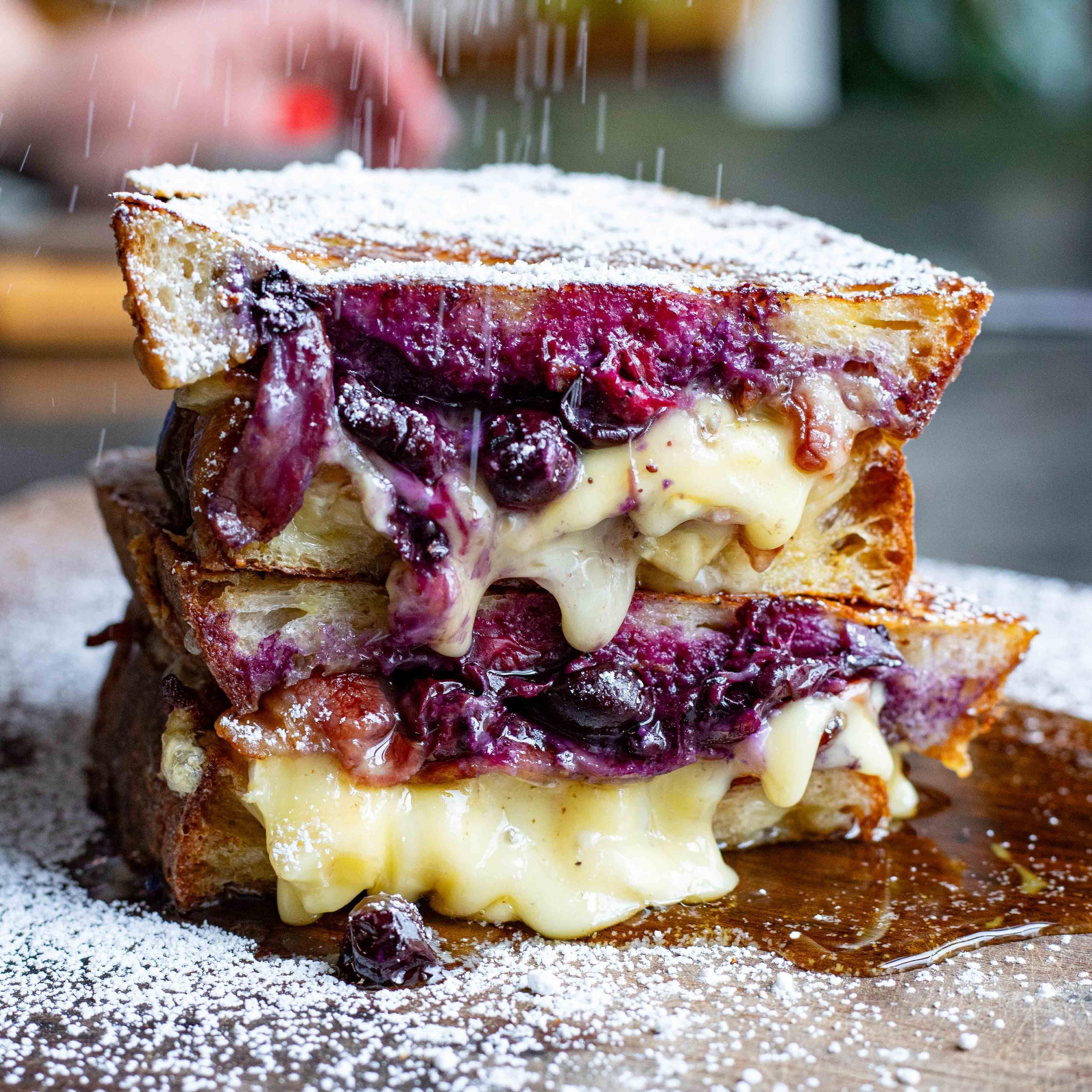 Bacon Brie Blueberry French Toastie