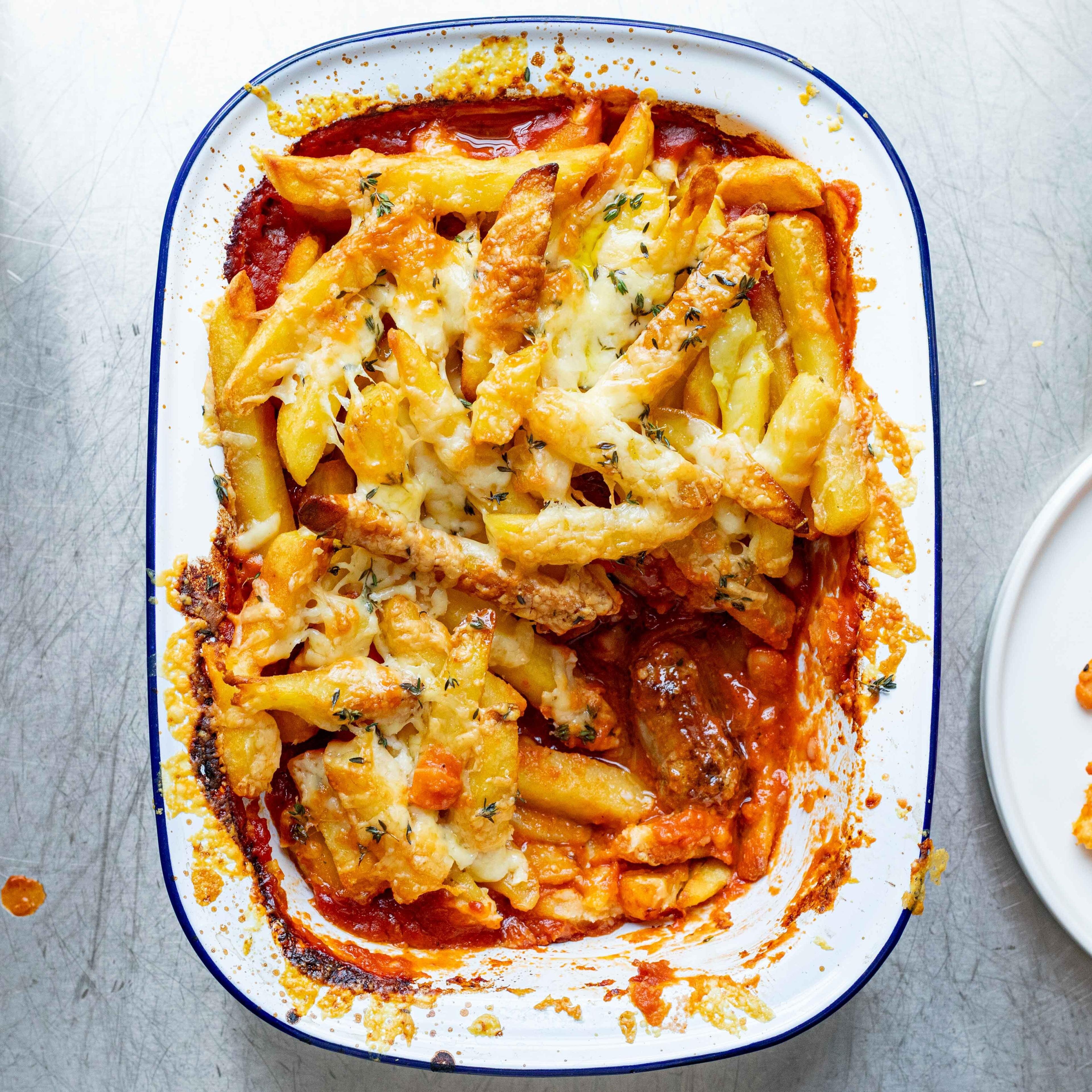 Cheesy Sausage Chips Beans Pie